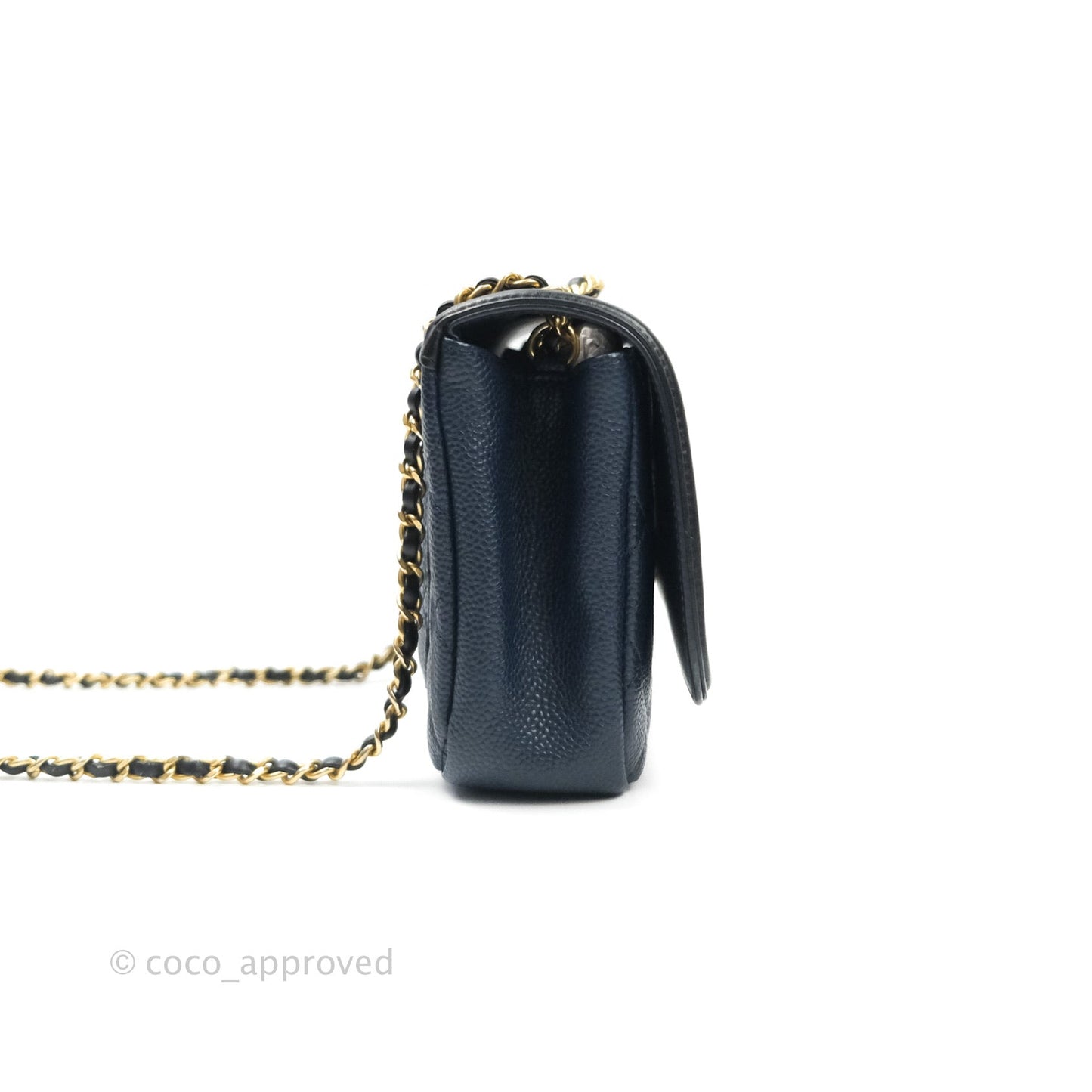 Chanel Quilted Small CC Filigree Flap Navy Caviar