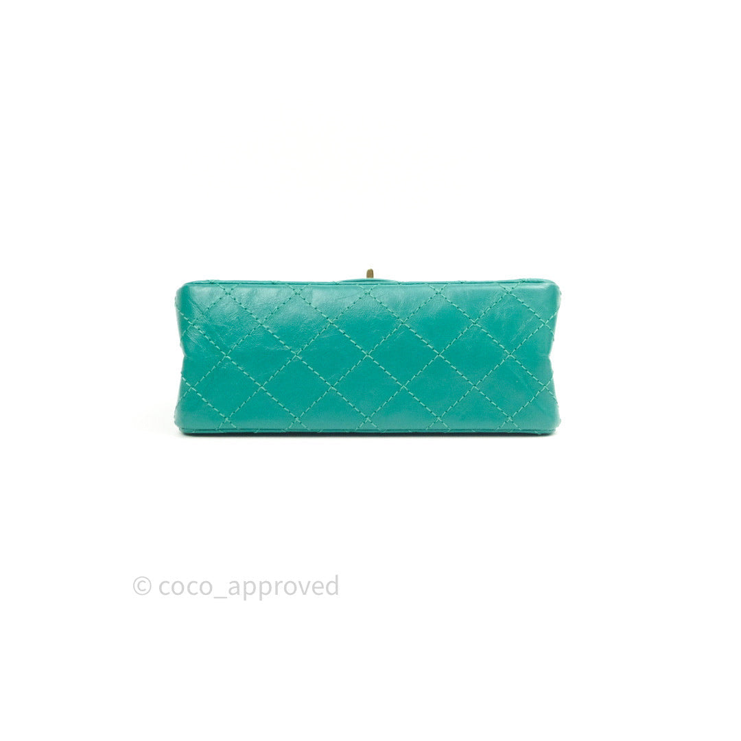 Chanel Mini Reissue 224 Green Aged Calfskin Gold Hardware