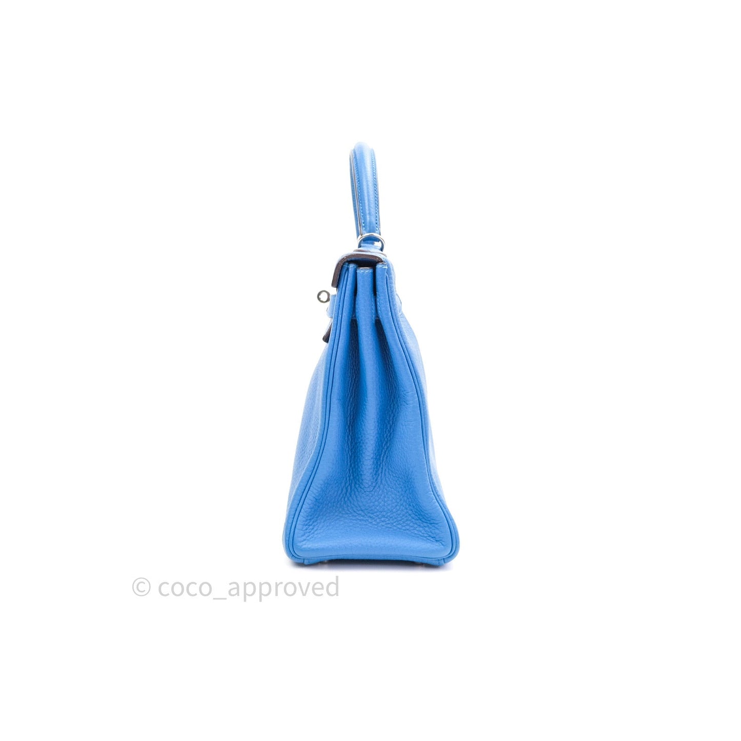 Hermès Kelly Retourne 32 Blue Mykonos Togo Palladium Hardware
