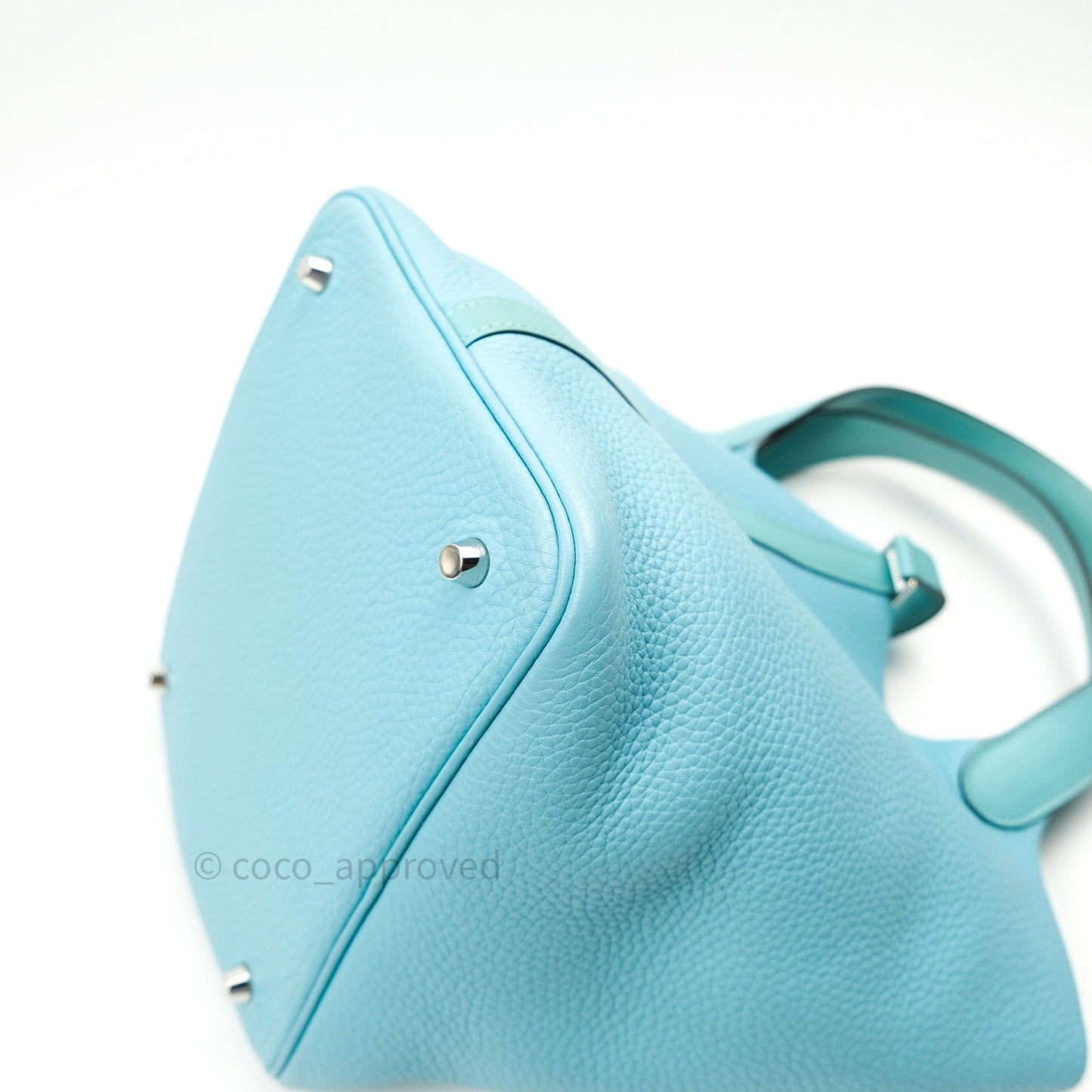Hermès Picotin 22 Clemence Blue Atoll Palladium Hardware