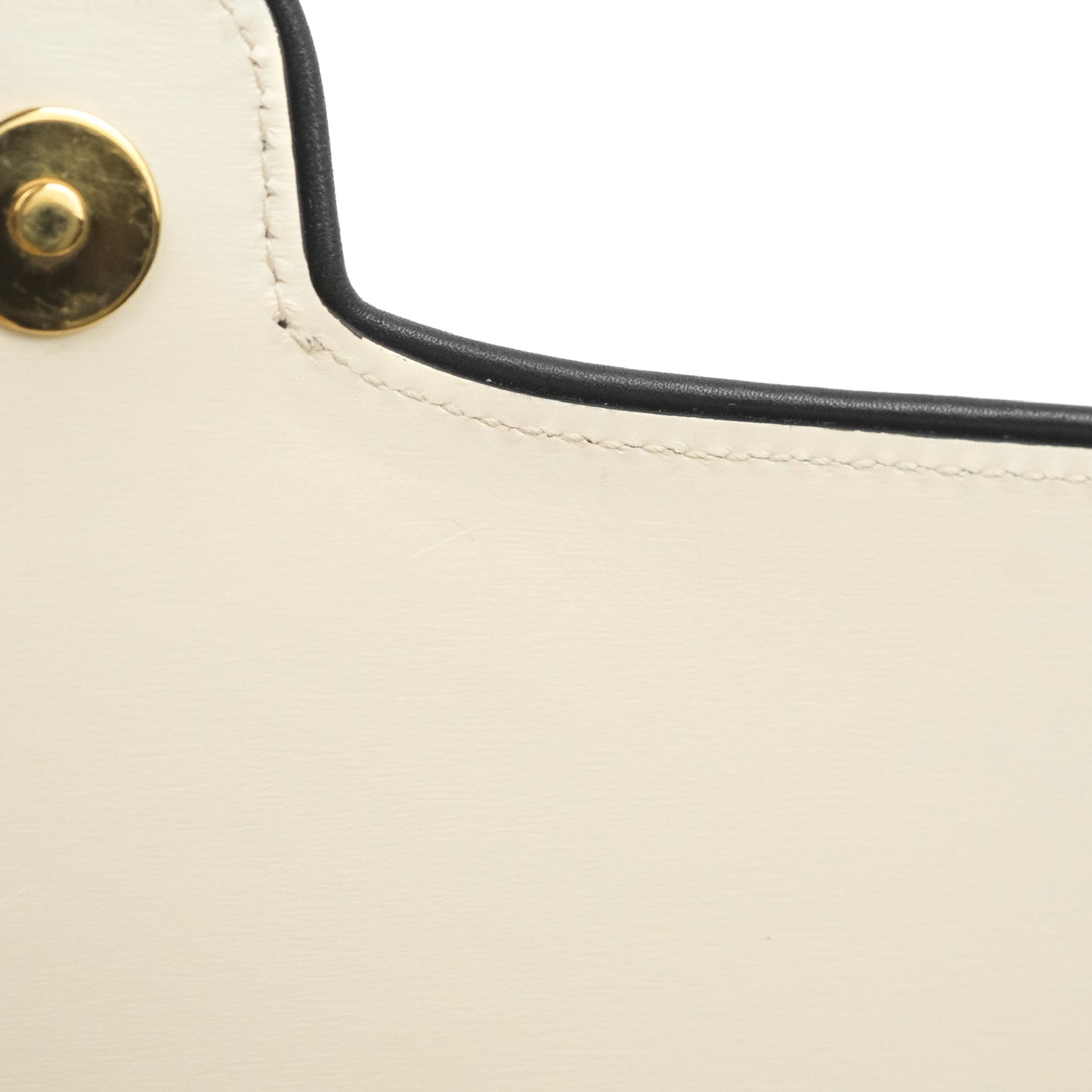Gucci Calfskin Medium Arli Flap Shoulder Bag White