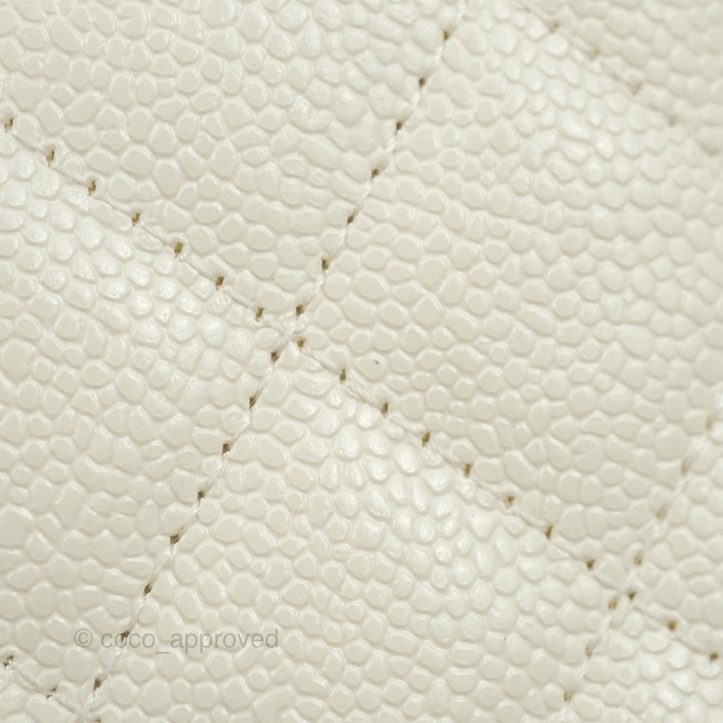 Chanel Mini Clutch With Chain White Caviar Aged Gold Hardware
