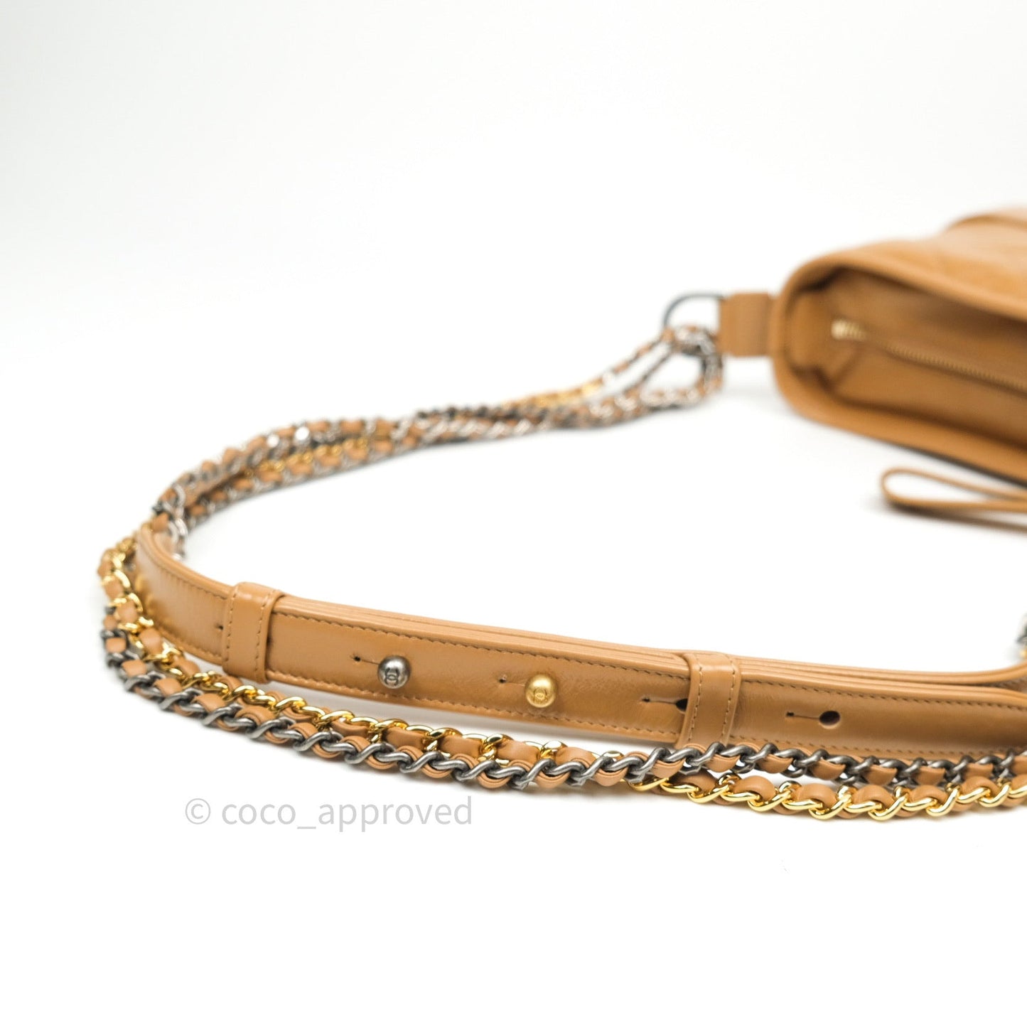 Chanel Calfskin Quilted Small Gabrielle Hobo Dark Beige Mixed Hardware