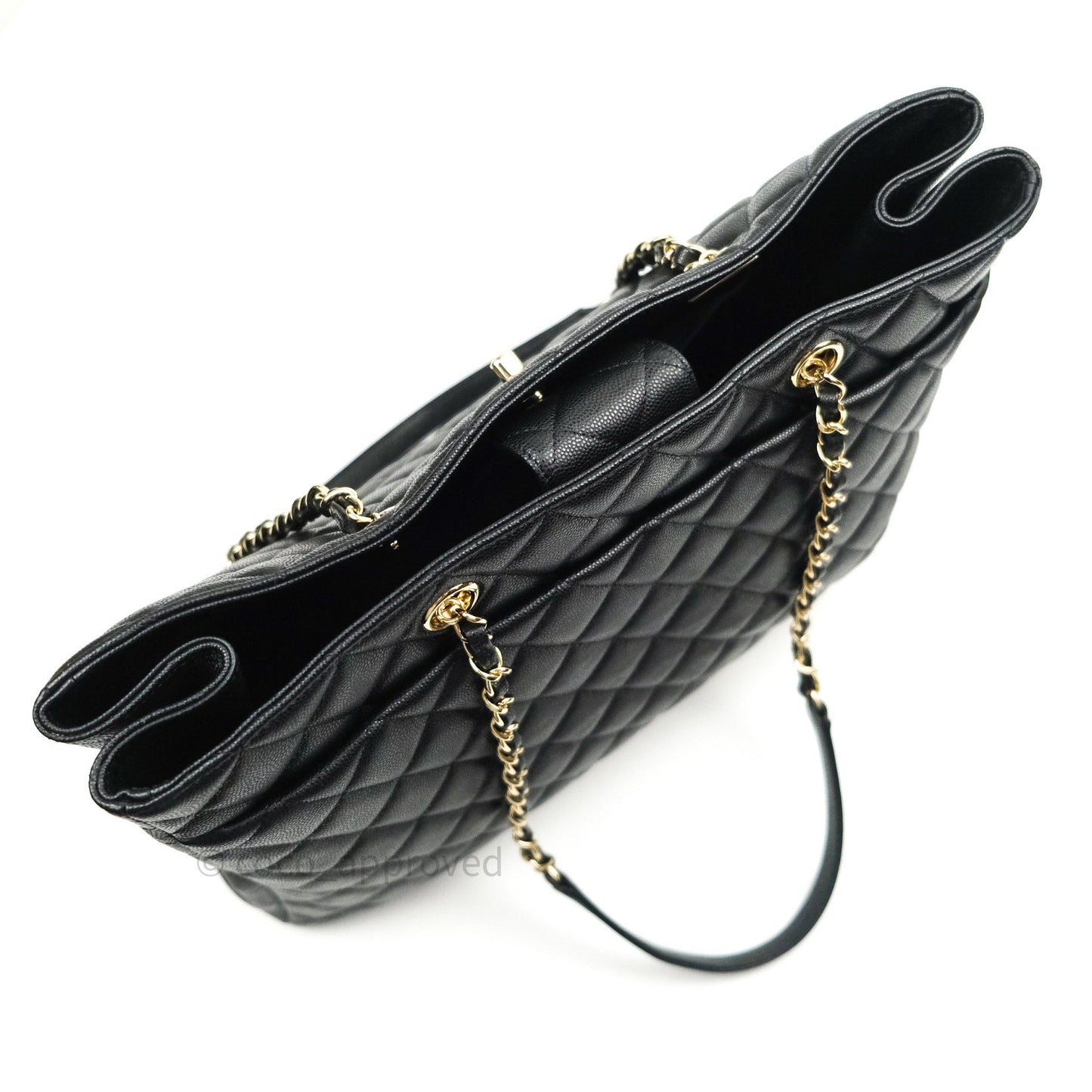 Chanel Quilted Timeless Tote Black Caviar Gold Hardware