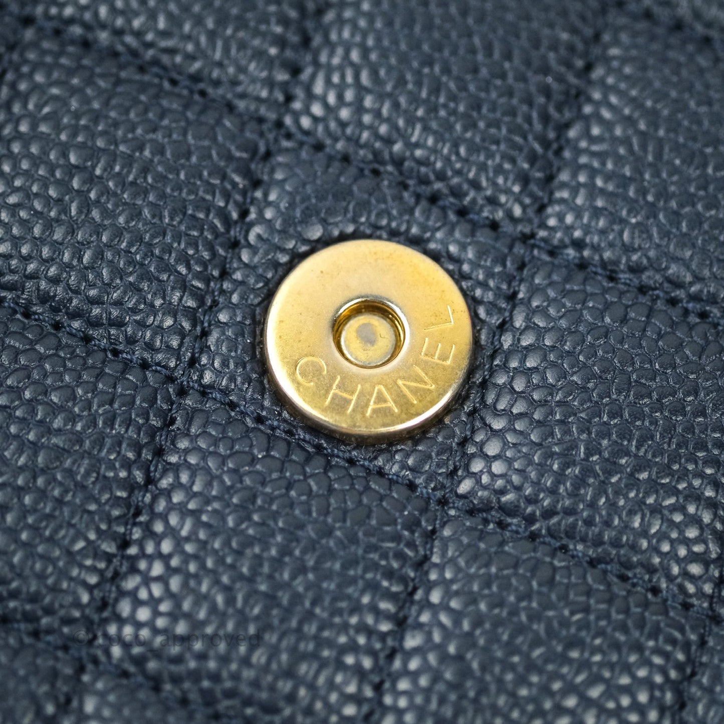 Chanel Quilted Small CC Filigree Flap Navy Caviar