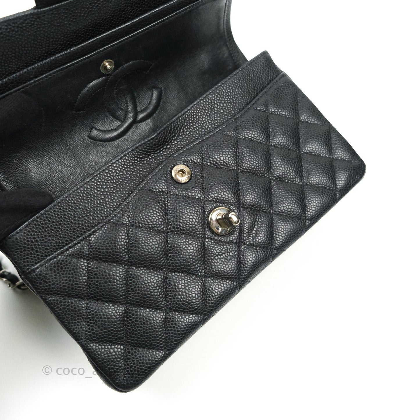 Chanel Classic Small S/M Flap Black Caviar Silver Hardware