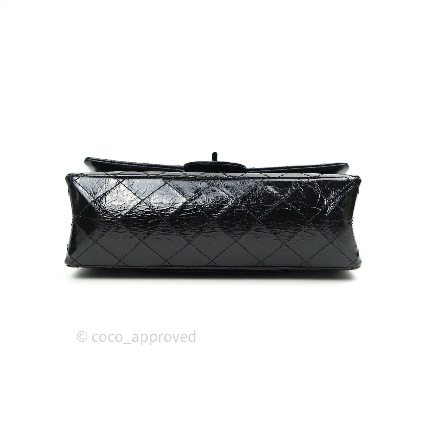 Chanel 2.55 Reissue Glazed Calfskin So Black 225 Black Hardware