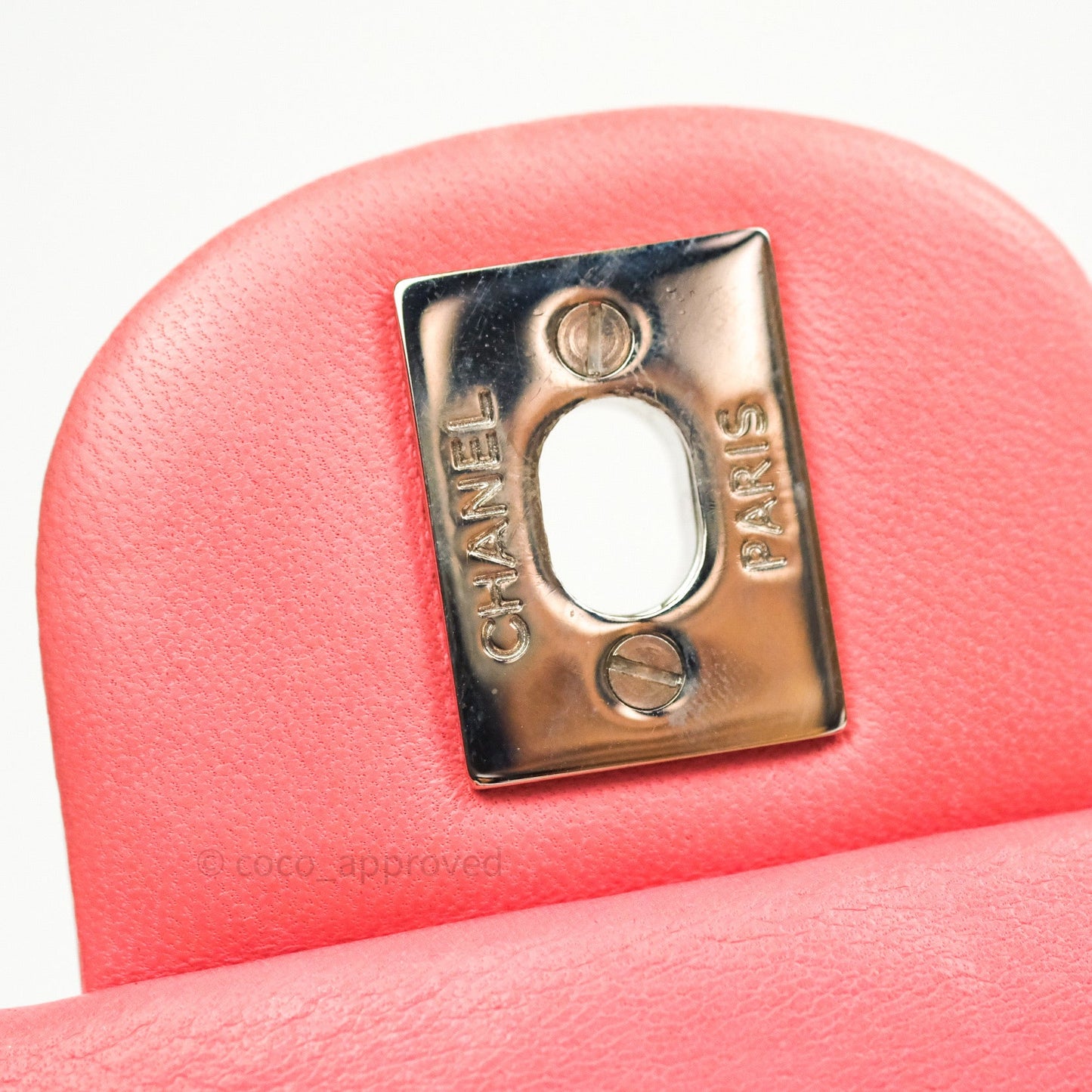 Chanel Quilted Mini Rectangular Pink Lambskin Silver Hardware