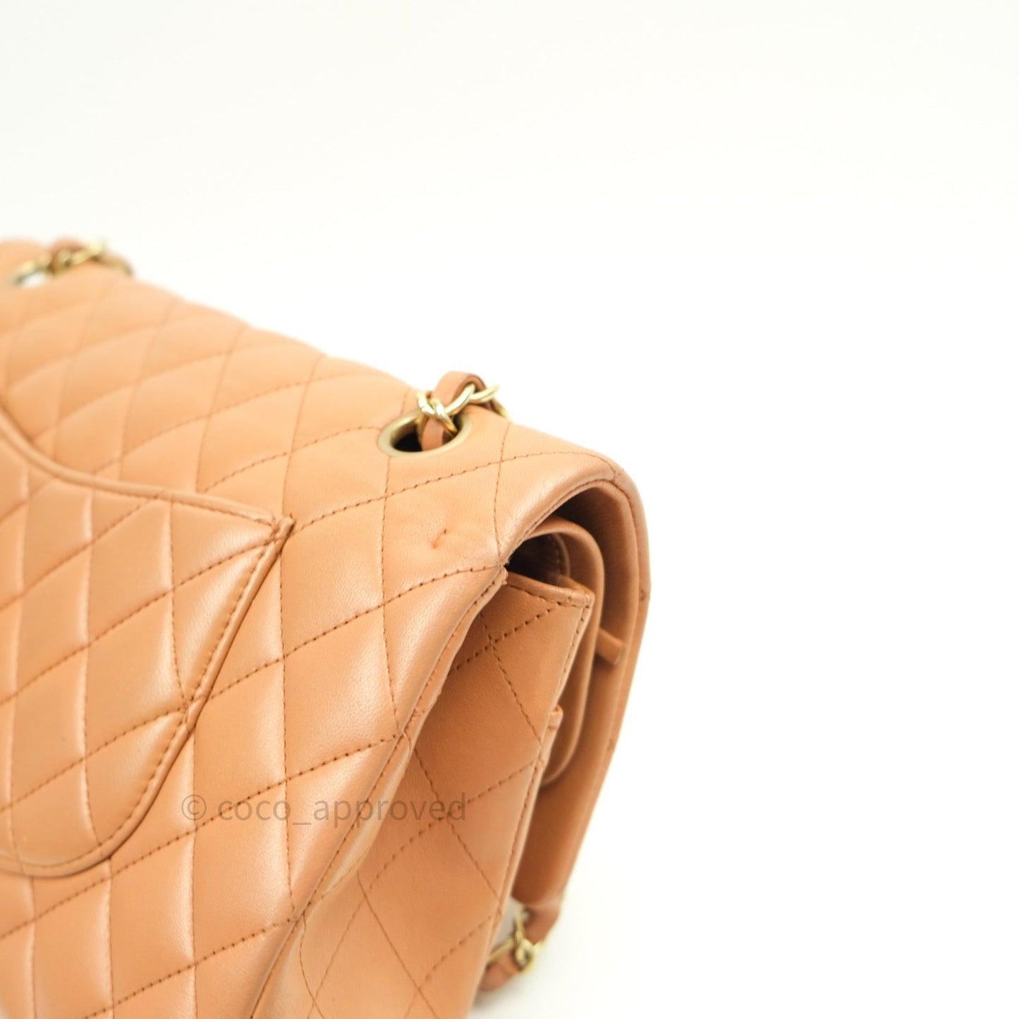 Chanel Classic M/L Beige Lambskin Gold Hardware