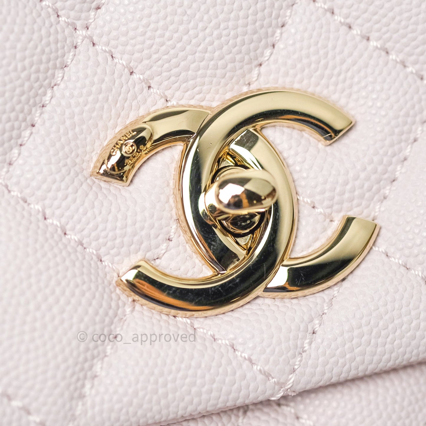 Chanel Small Coco Handle Quilted Lilac Pink Light Gold Hardware