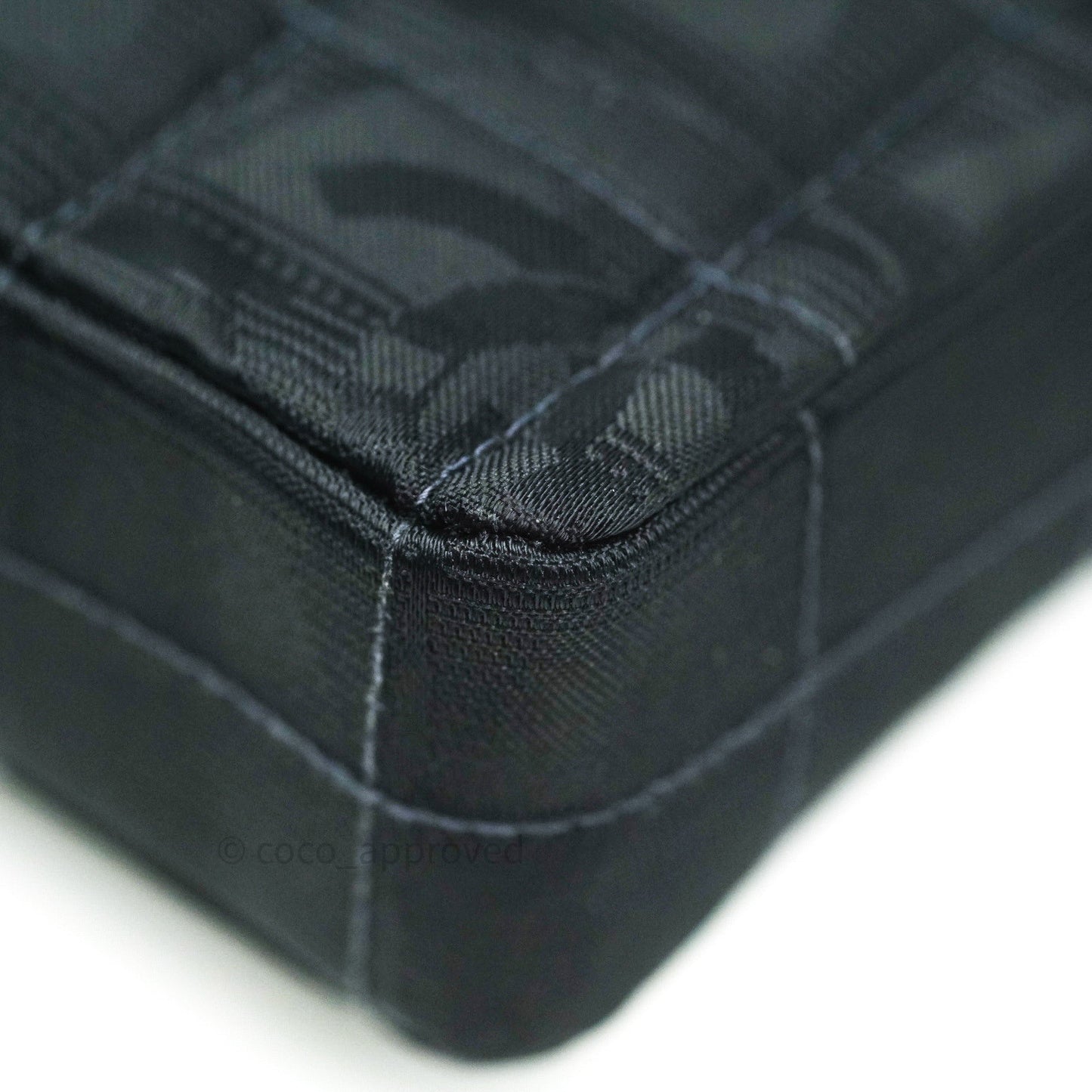 Chanel Denim So Black Camellia Clutch With Chain