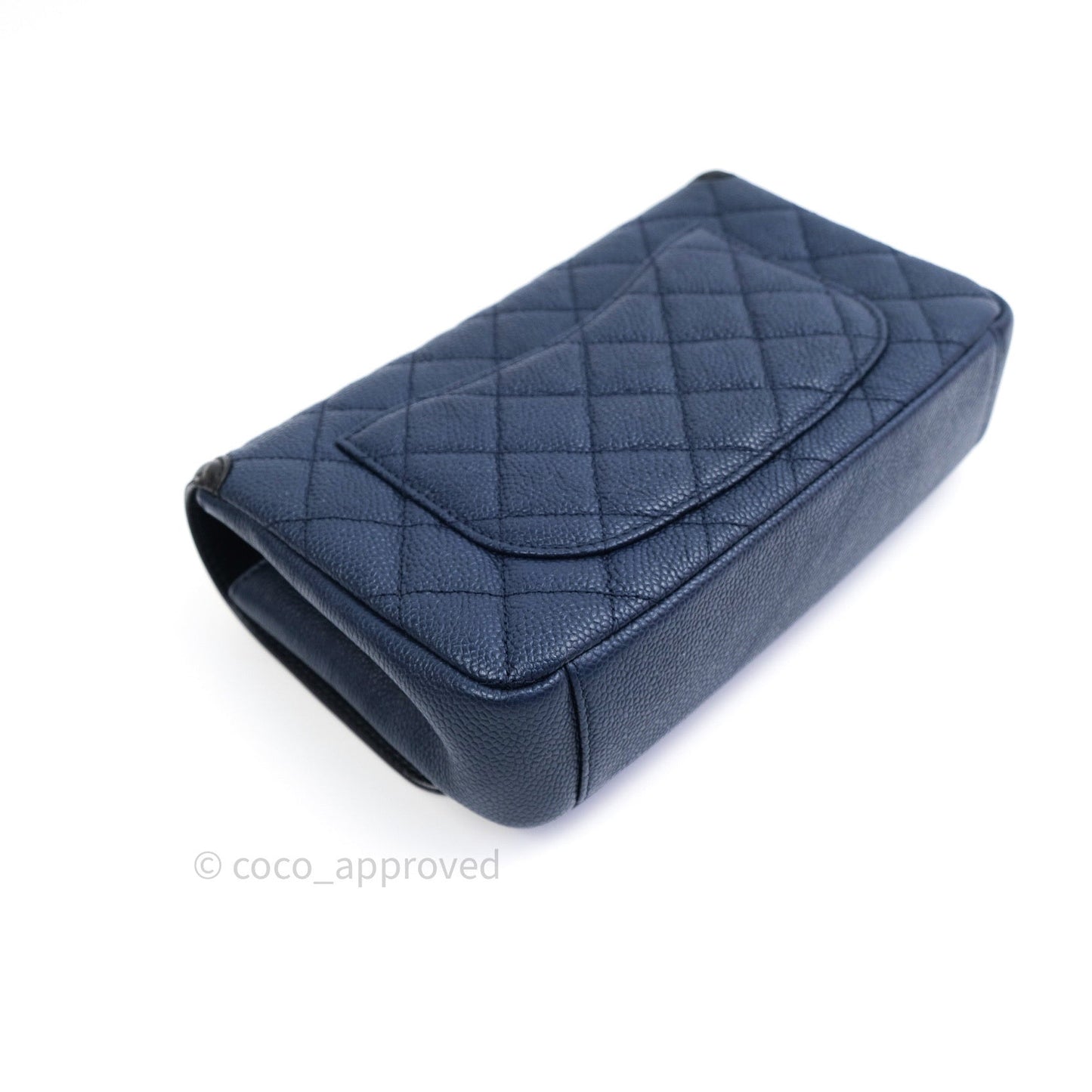 Chanel Caviar Quilted Small CC Filigree Flap Navy Black