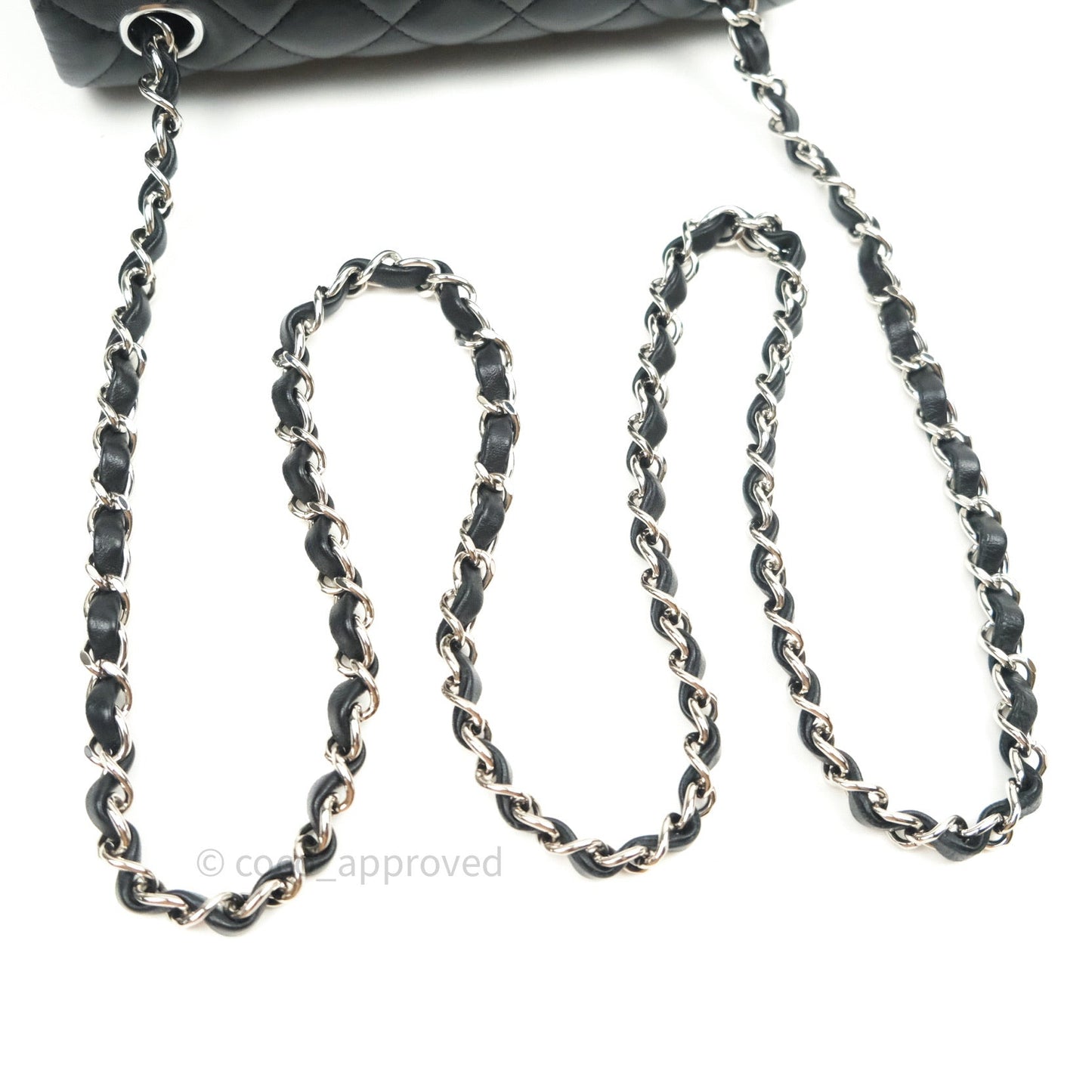 Chanel Quilted Mini Rectangular Black Lambskin Silver Hardware
