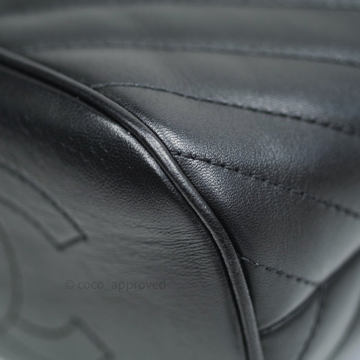 Chanel Chic Bucket Bag Black Lambskin Chevron Quilted With Handle