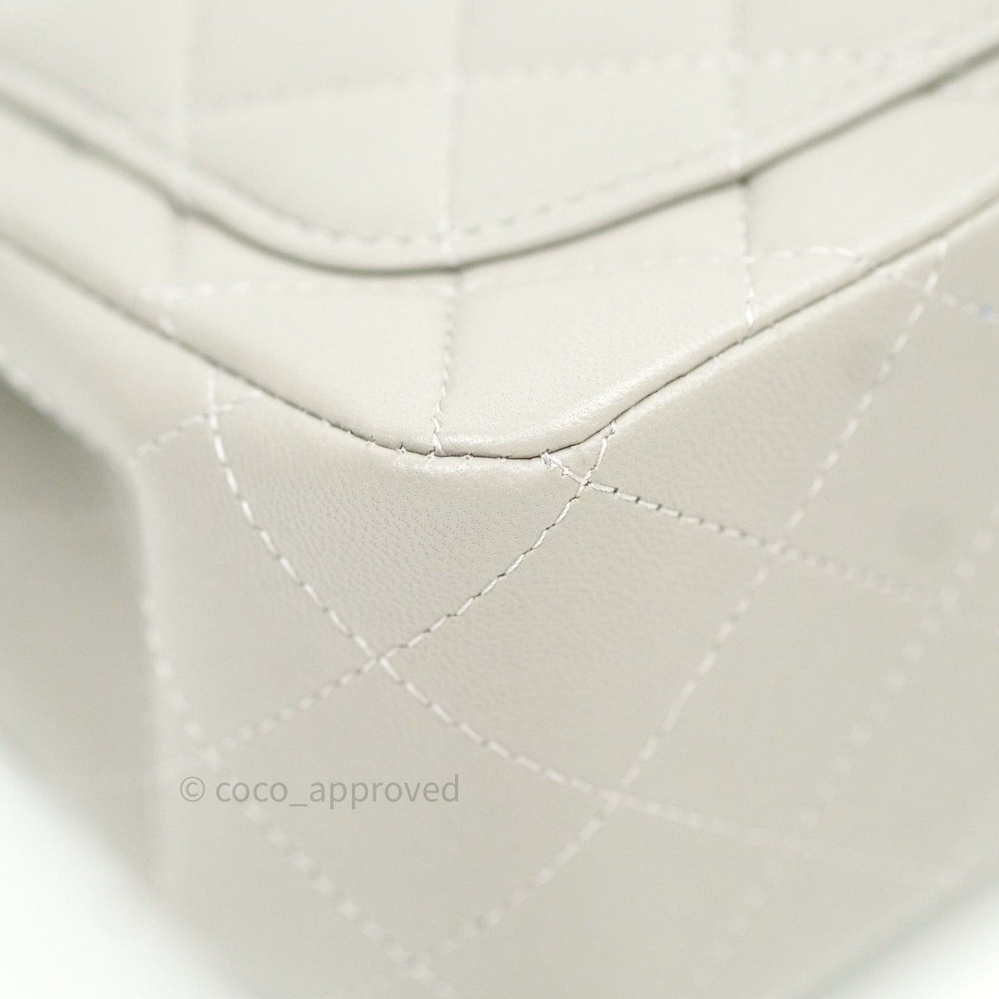 Chanel Mini Square Grey Lambskin Silver Hardware 19B