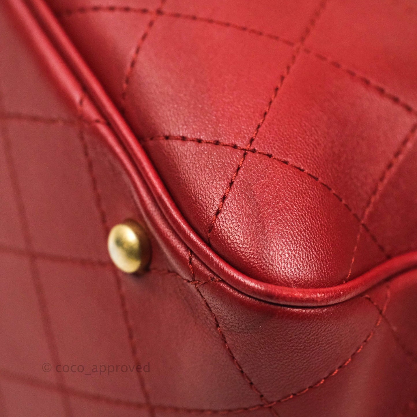 Chanel Egyptian Amulet Drawstring Bag Red Calfskin Stitched