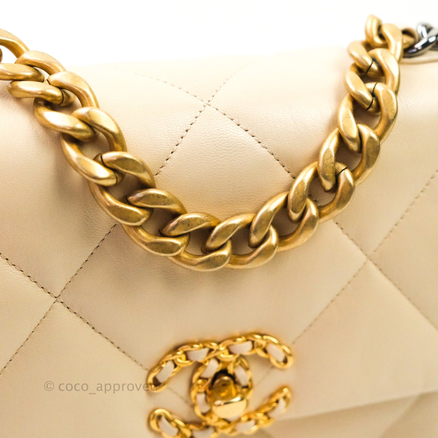Chanel 19 Small Beige Mixed Hardware