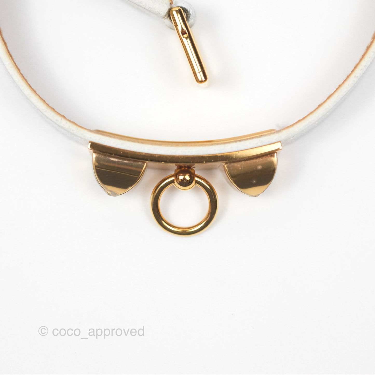 Hermès Rivale Double Tour Bracelet White Epsom Gold Hardware