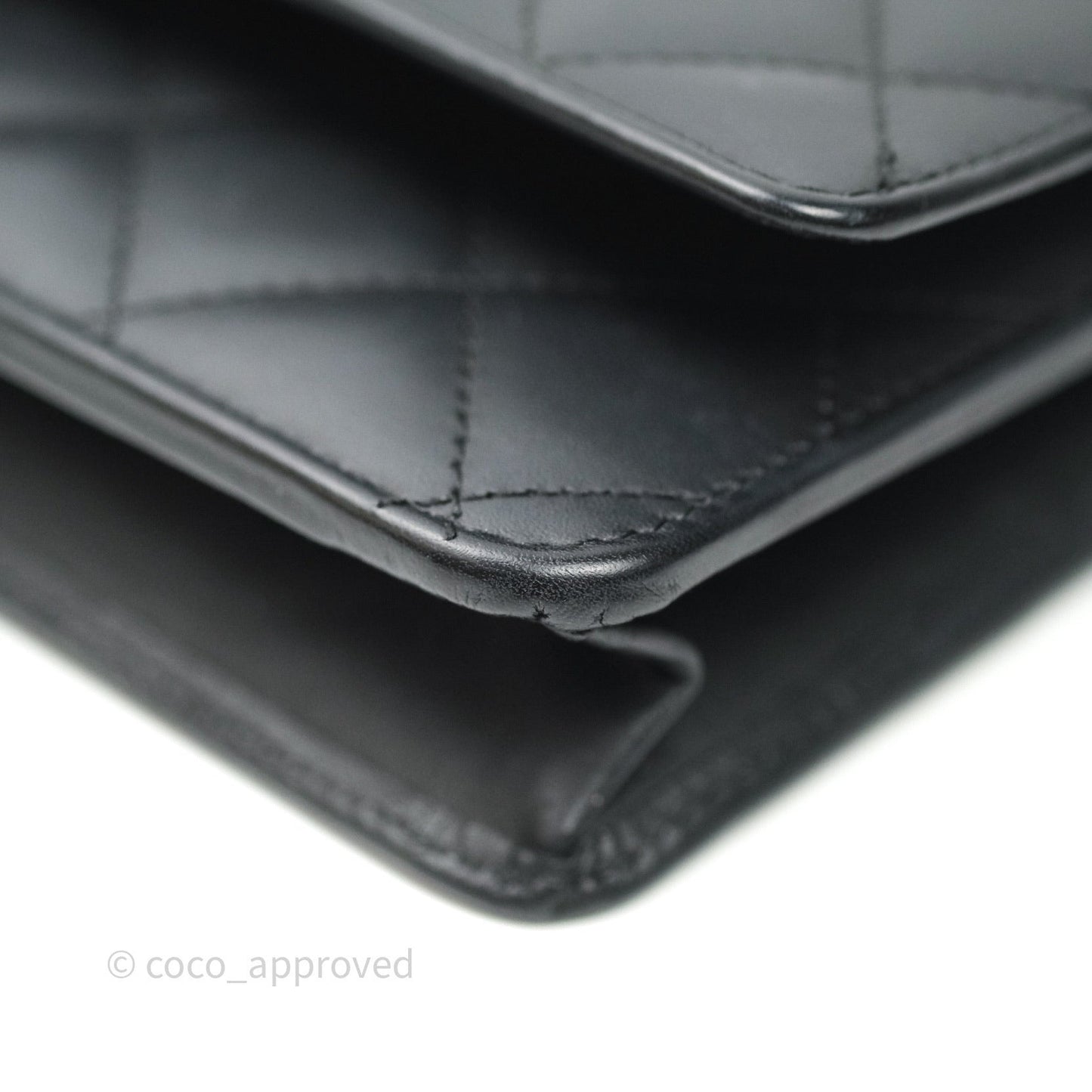Chanel Quilted Wallet on Chain WOC Cambon Black Calfskin Silver Hardware