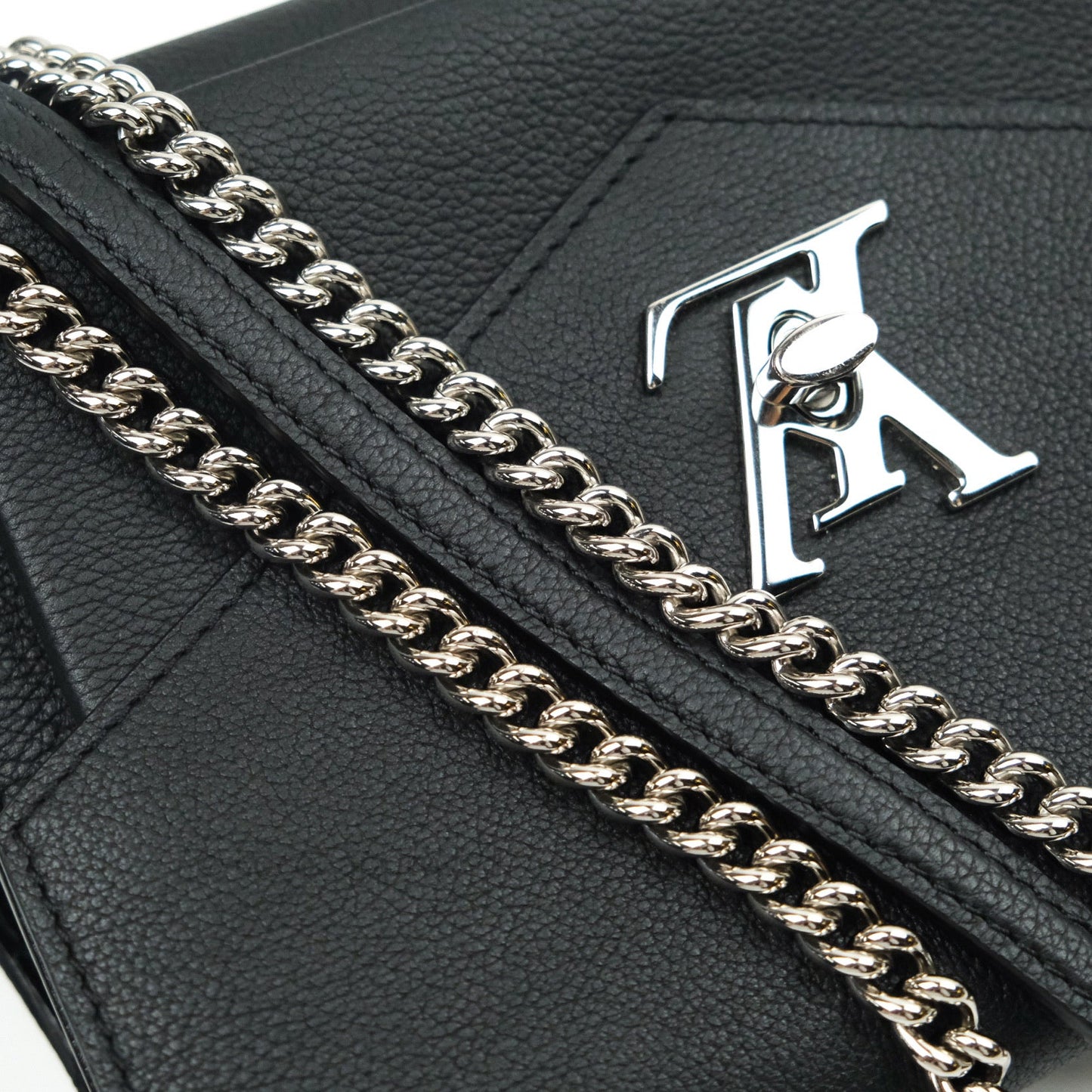 Louis Vuitton Calfskin My Lockme Chain Bag BB Black