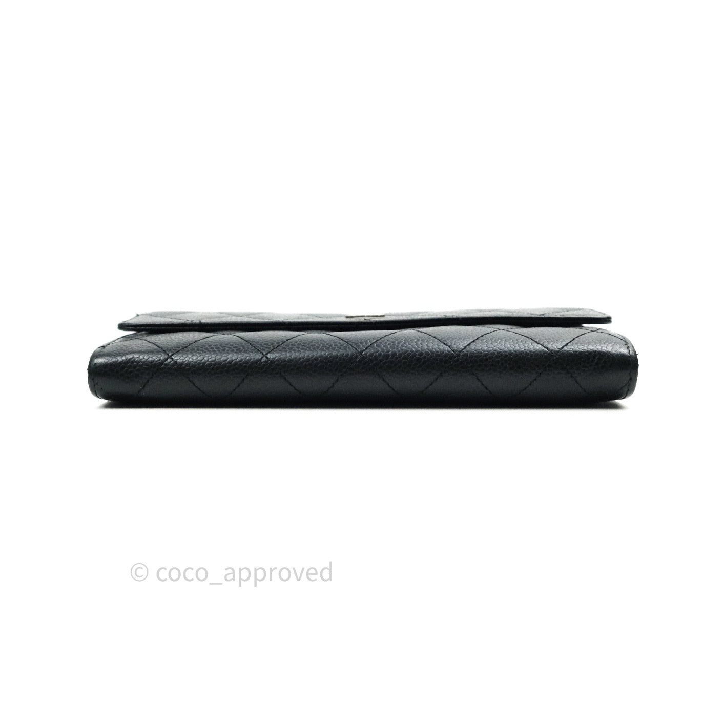 Chanel Long Wallet Black Caviar Gold Hardware