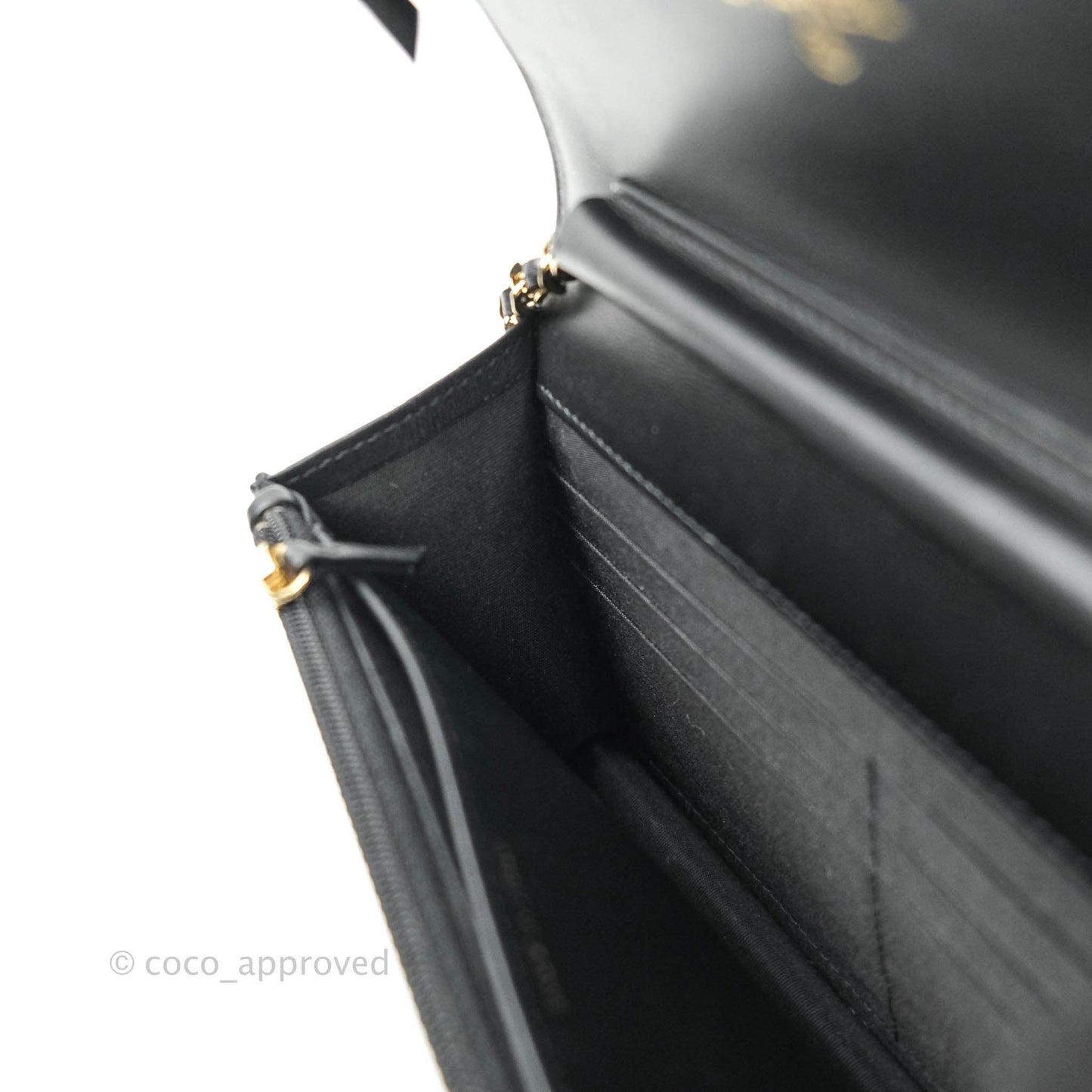 Chanel Filigree Wallet on Chain WOC Black Caviar Gold Hardware