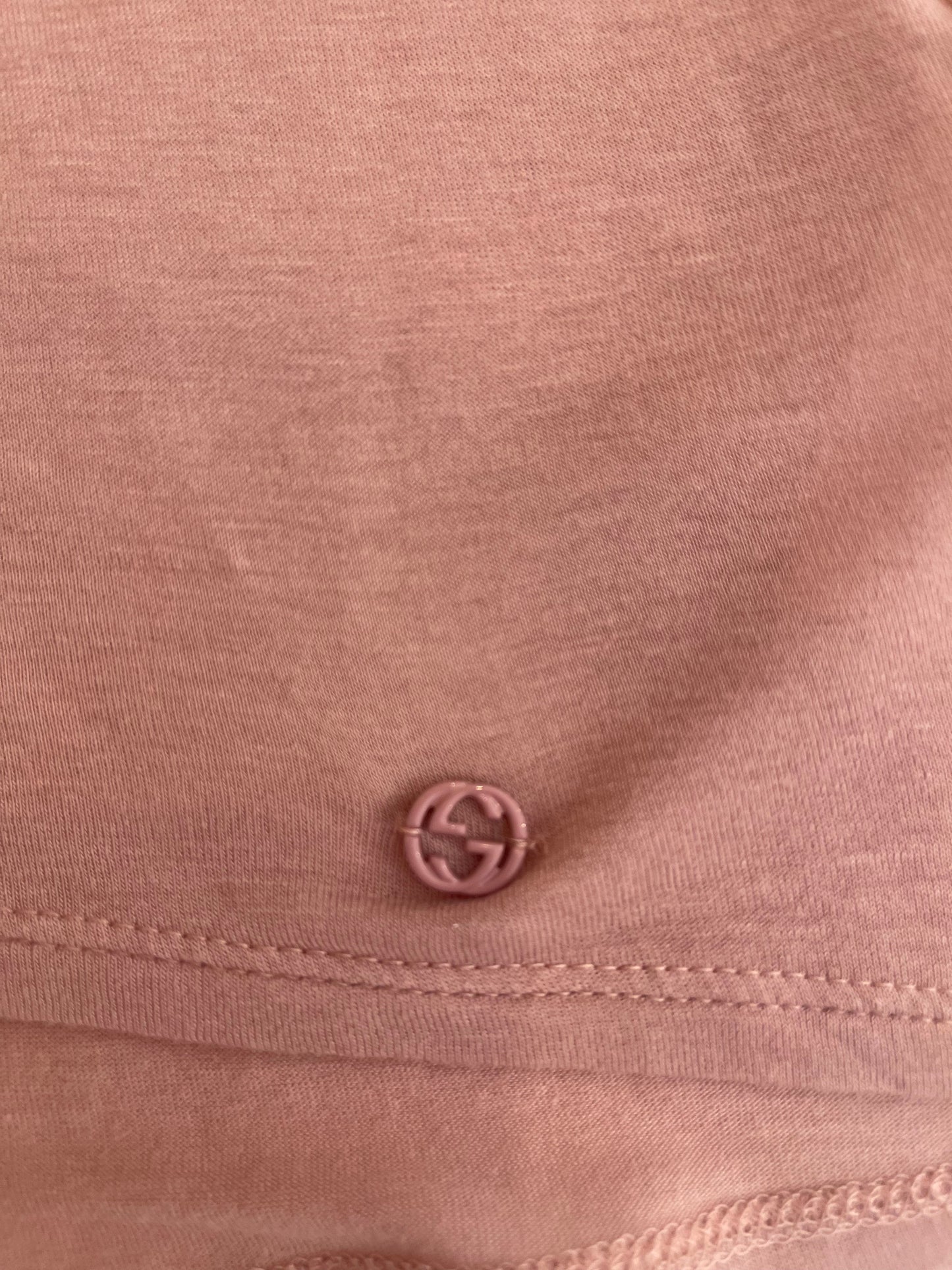 Luxury Gucci Dusty Pink Tank Top with Small Luxury Gucci Logo Size Small (UK 8)