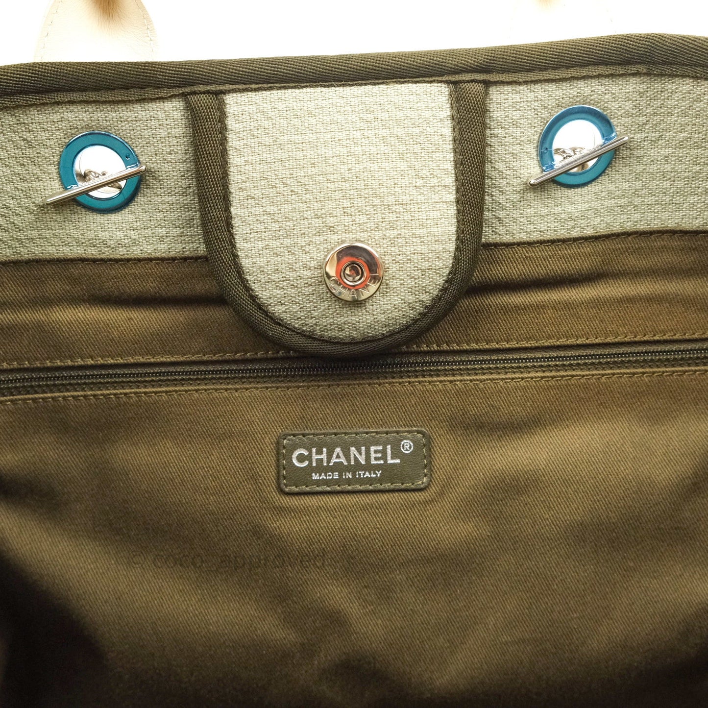 Chanel Canvas Large Deauville Tote Beige