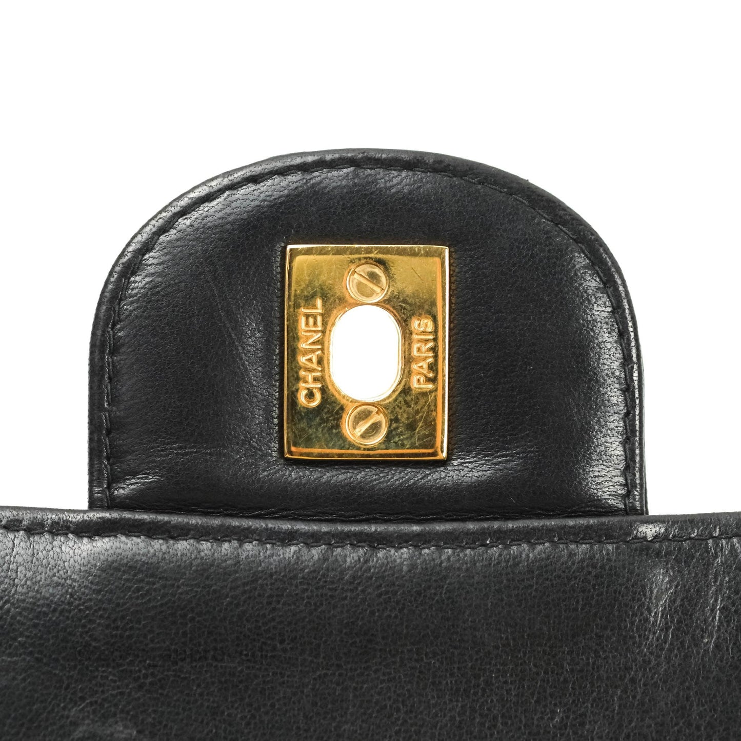 Chanel Vintage XL Jumbo Single Flap Black Lambskin 24K Gold Hardware