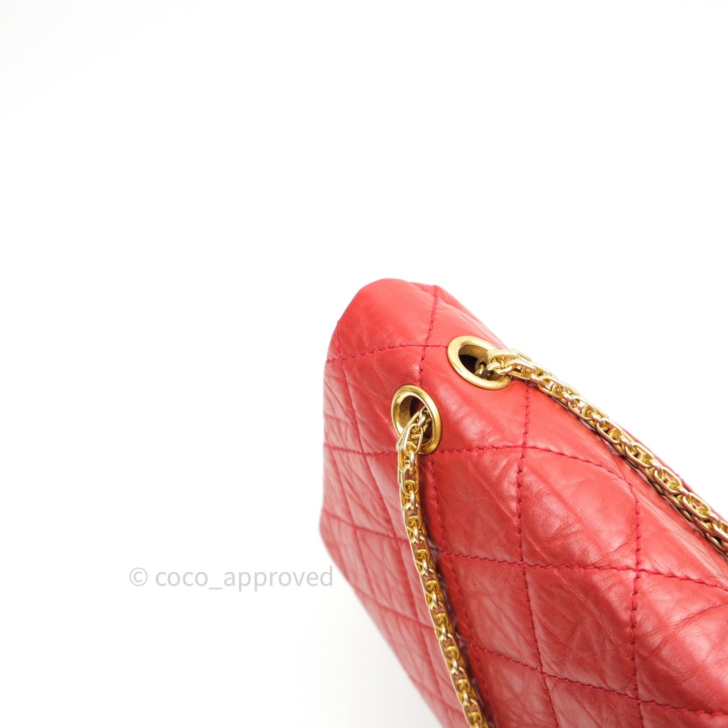 Chanel Reissue Quilted Aged Calfskin Coral Red Ruthenium Hardware 227