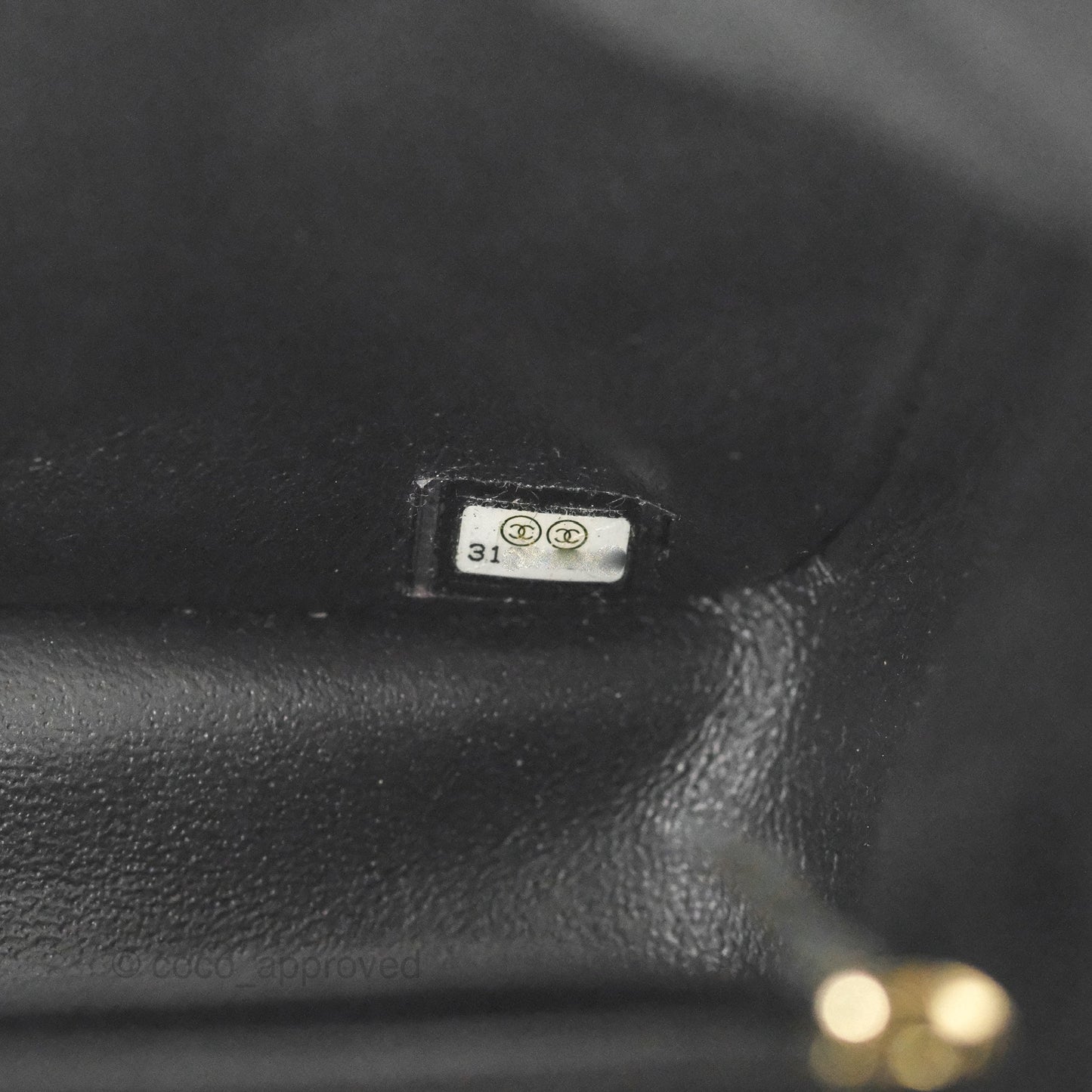 Chanel Mini Square Black Lambskin Gold Hardware