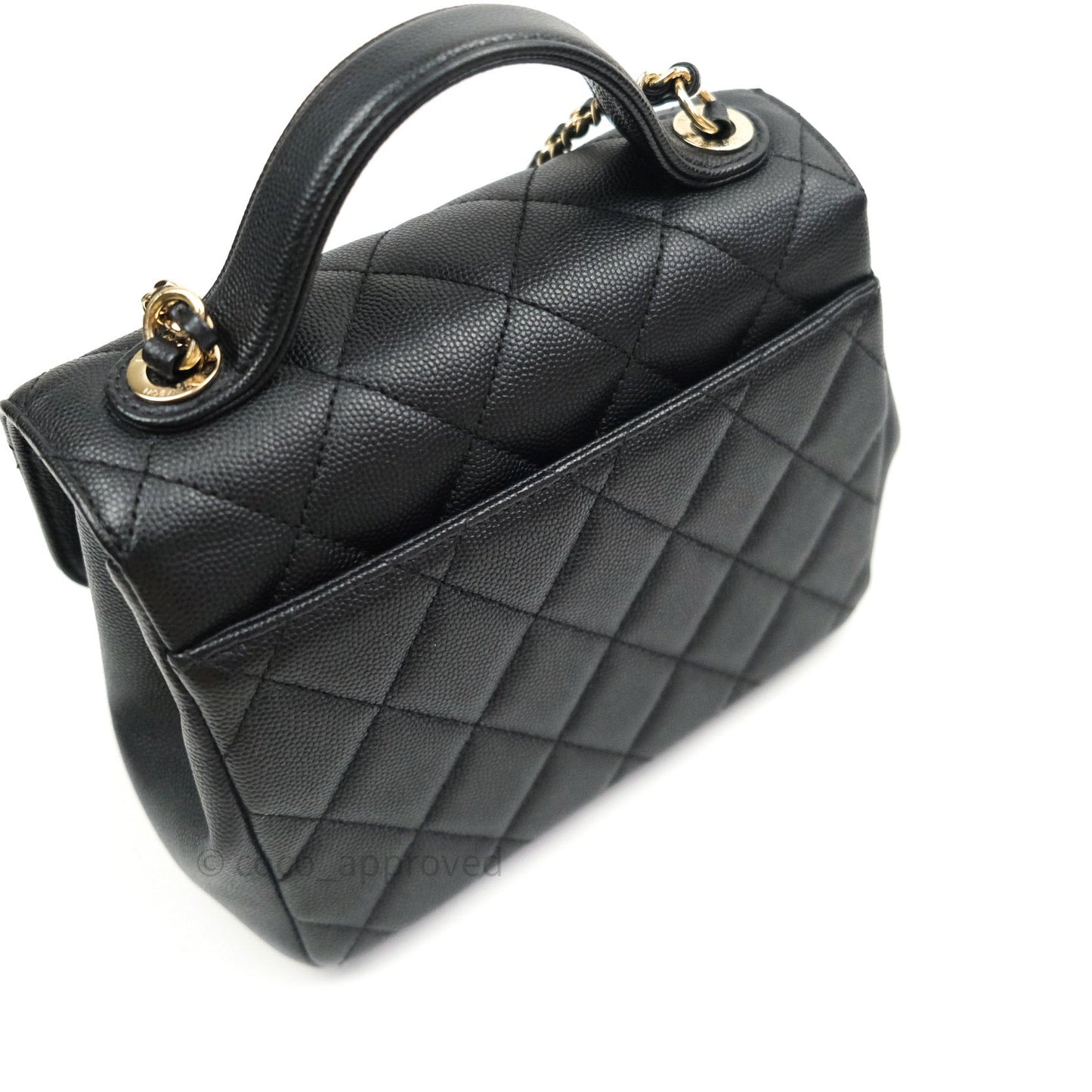 Chanel Quilted Small Business Affinity Flap Black Caviar Light Gold Hardware