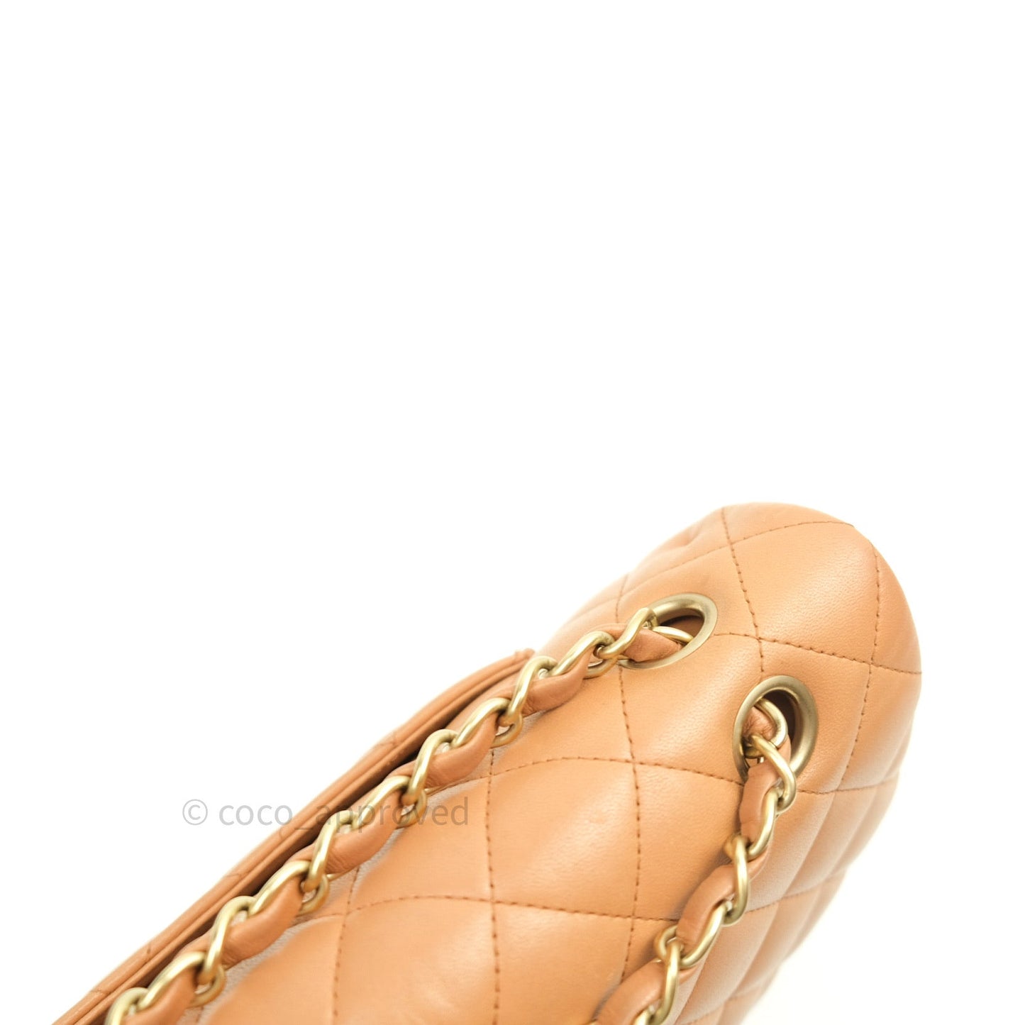 Chanel Classic M/L Beige Lambskin Gold Hardware
