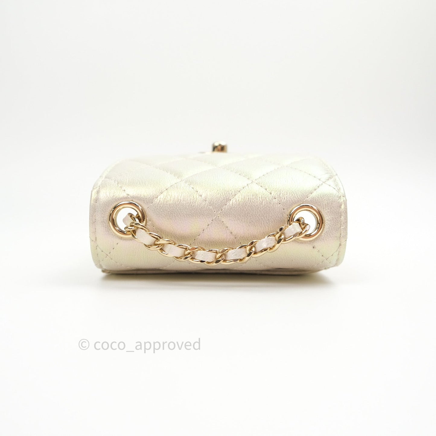 Chanel Classic Ivory Iridescent Gold Hardware Phone Holder