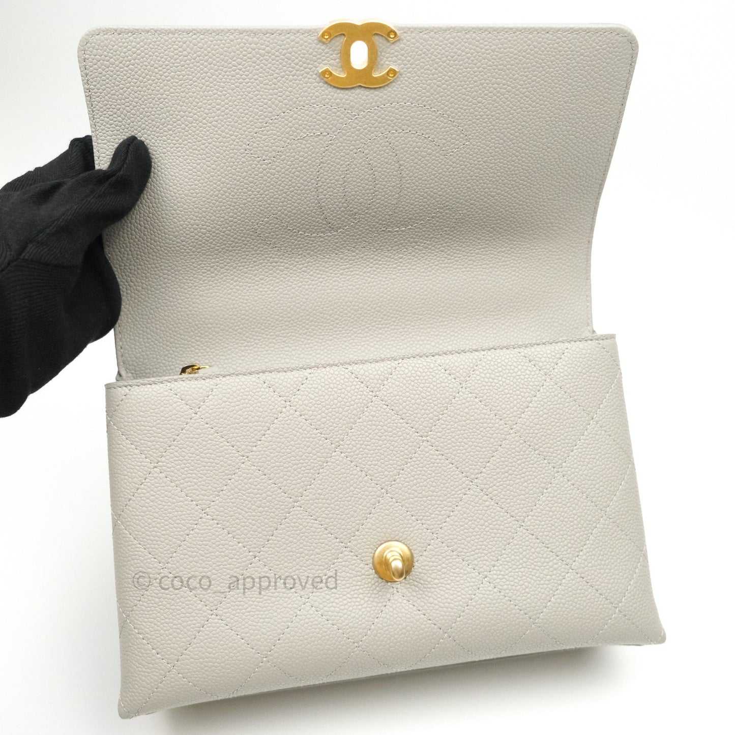 Chanel Chic Affinity Small Grained Calfskin Grey Gold Hardware