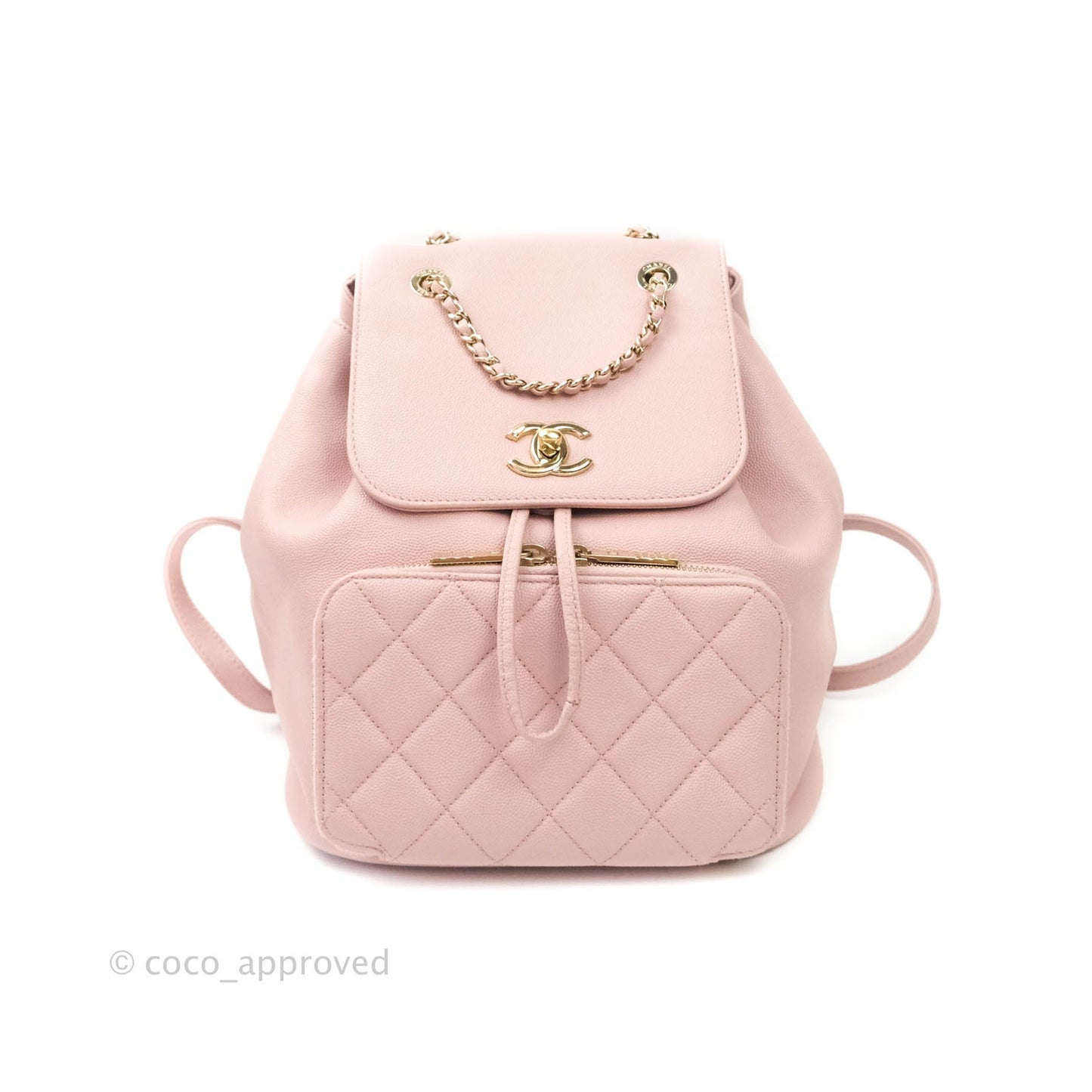 Chanel Quilted Business Affinity Backpack Pink Caviar Gold Hardware