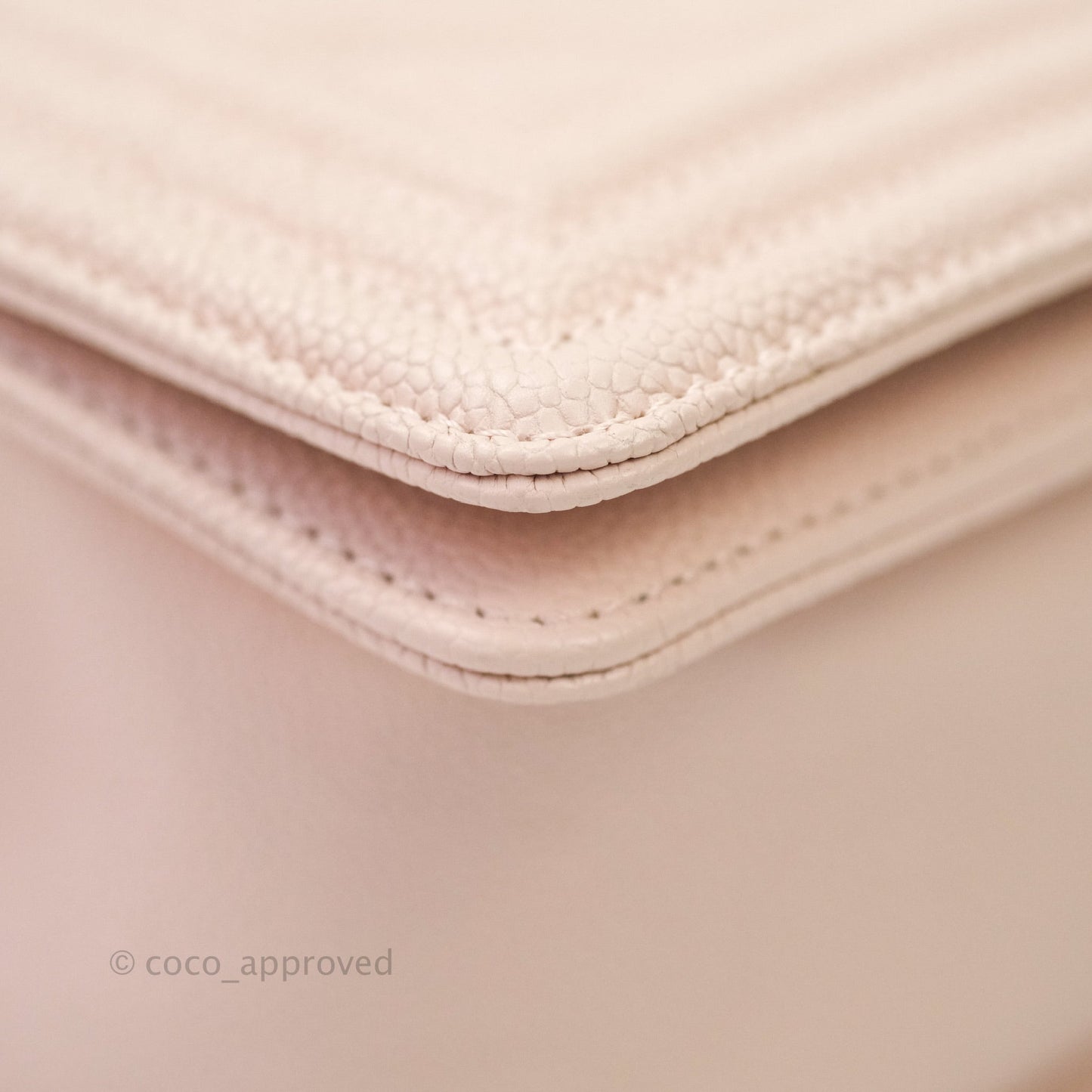 Chanel Boy Chevron Medium Pale Pink Caviar Gold Hardware