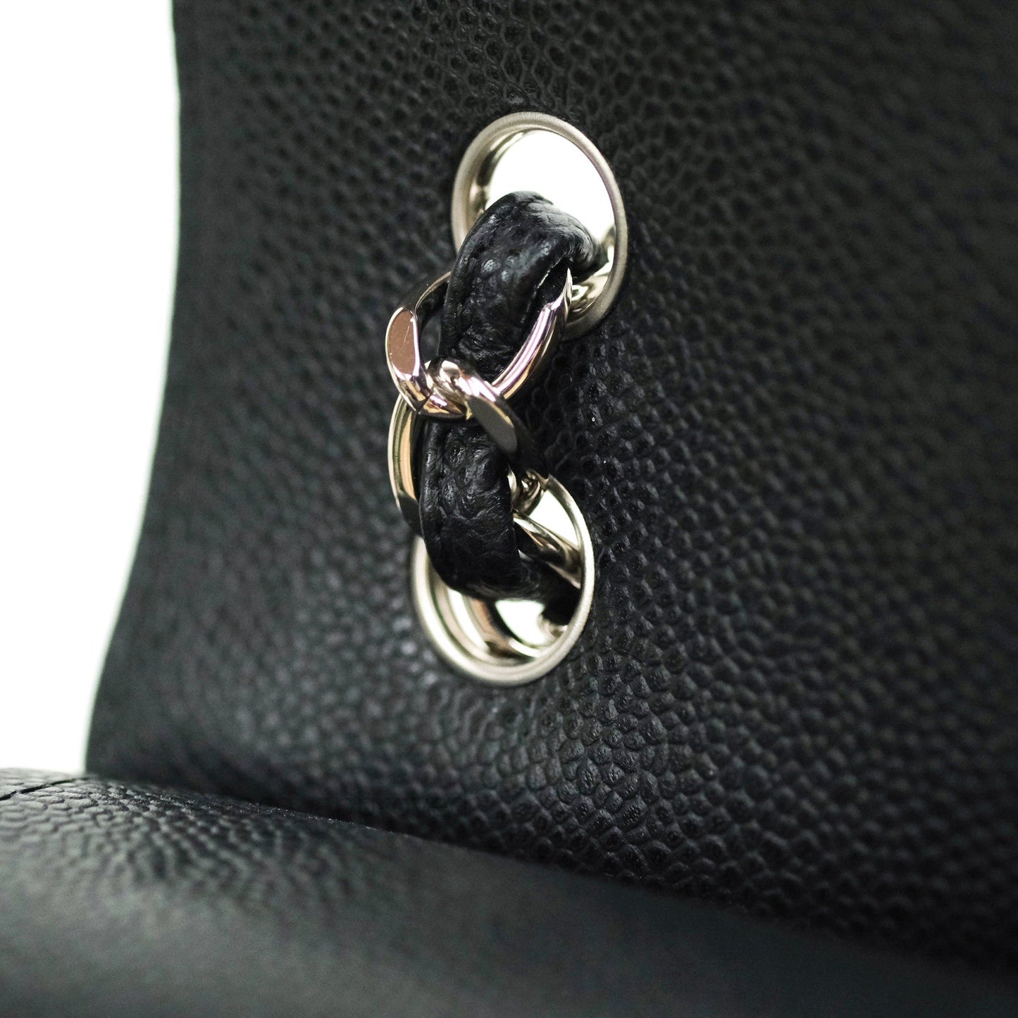 Chanel Classic Jumbo Double Flap Maxi Black Caviar Silver Hardware