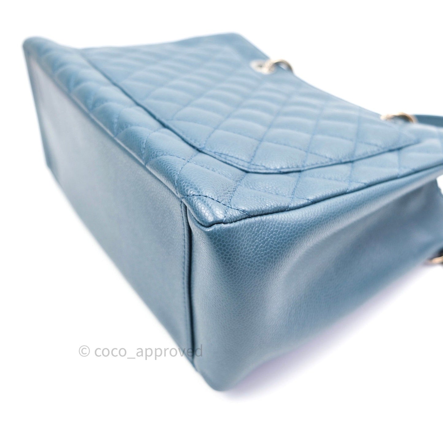 Chanel GST Grand Shopping Tote Blue Caviar Silver Hardware