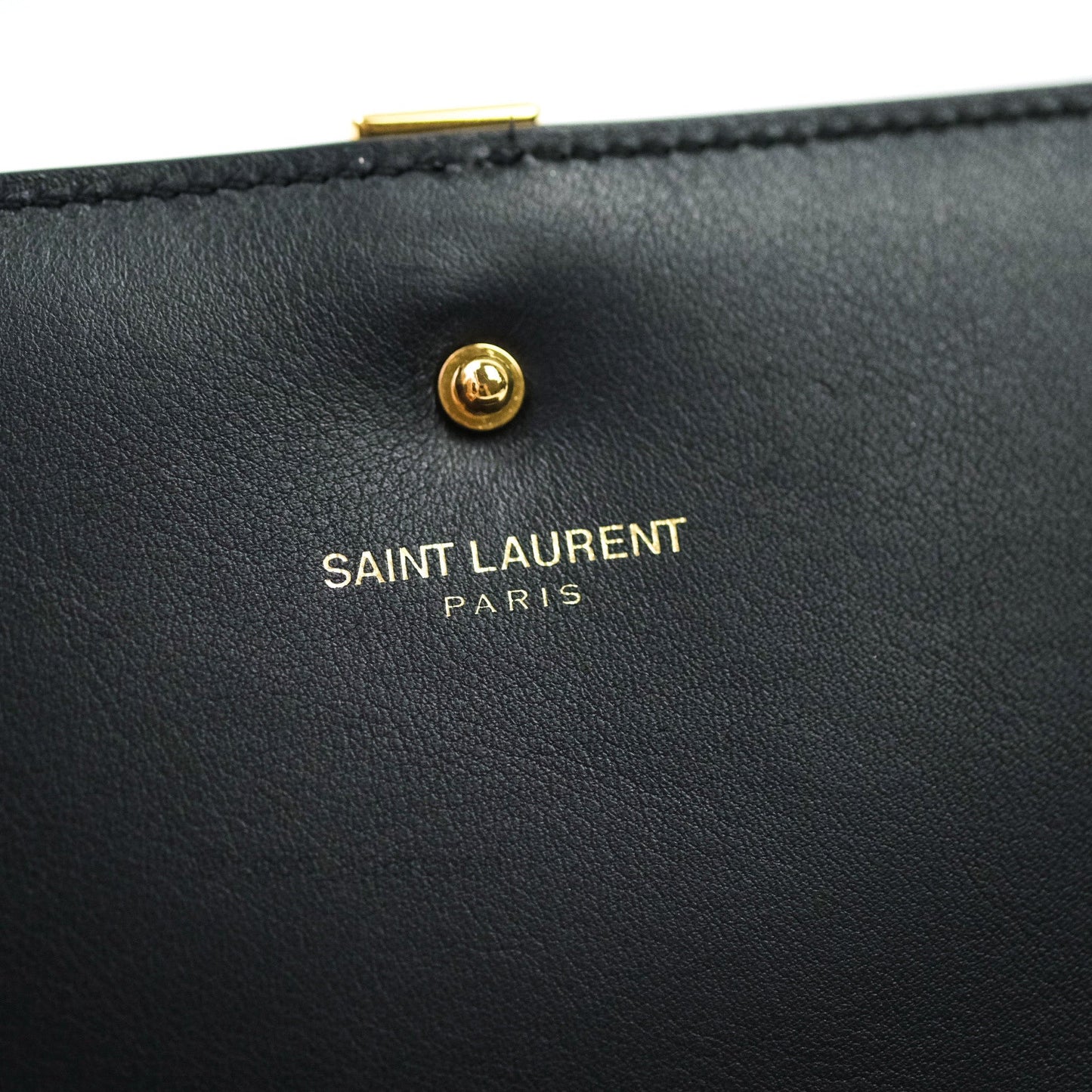 Saint Laurent Wallet on Chain Black Gold Hardware