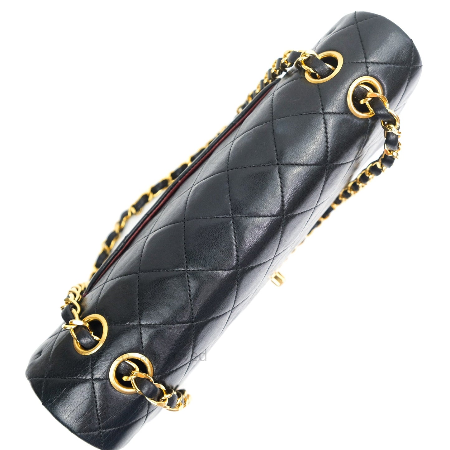 Chanel Classic Vintage M/L Medium Double Flap Bag Black Lambskin 24K Gold Hardware