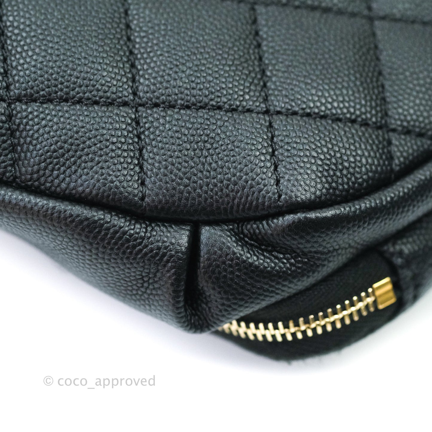 Chanel Quilted Business Affinity Waist Belt Bag Black Caviar Gold Hardware