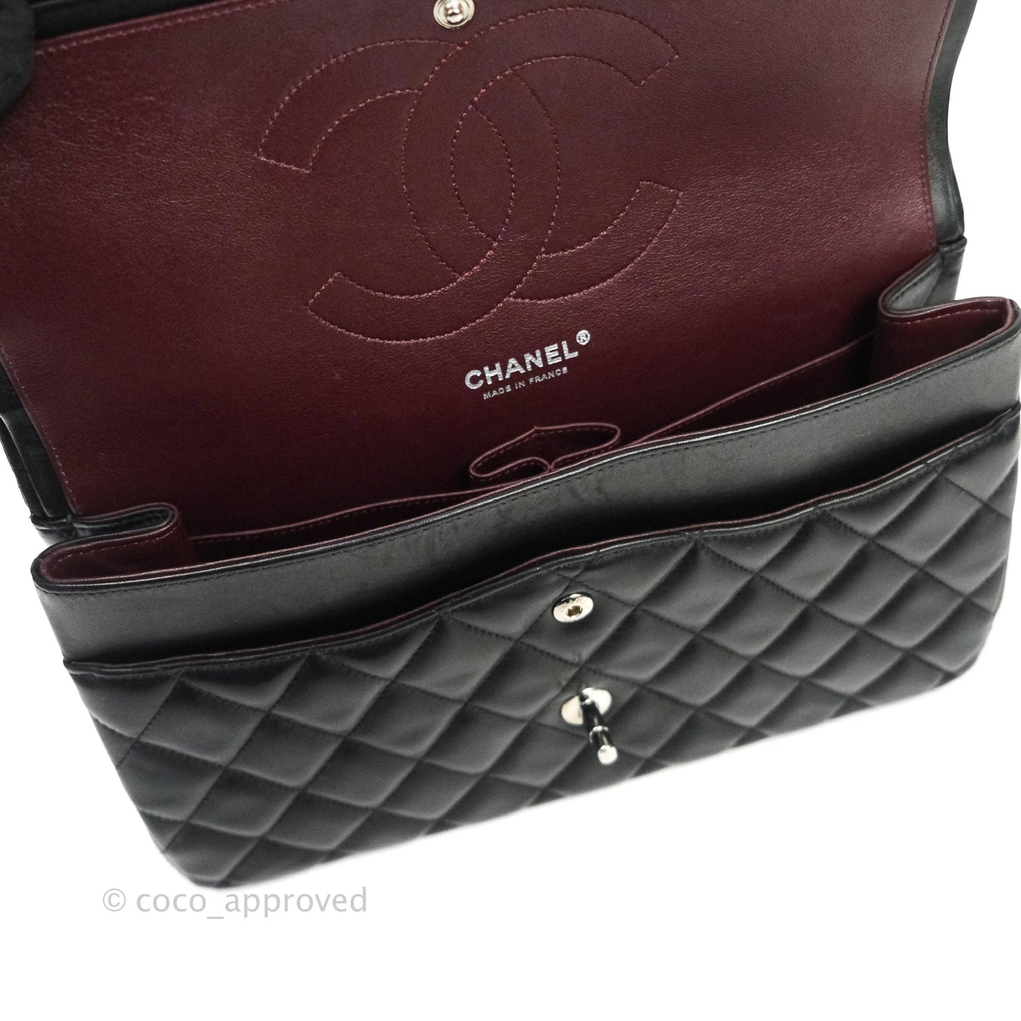 Chanel Jumbo Double Flap Black Lambskin Silver Hardware⁣⁣