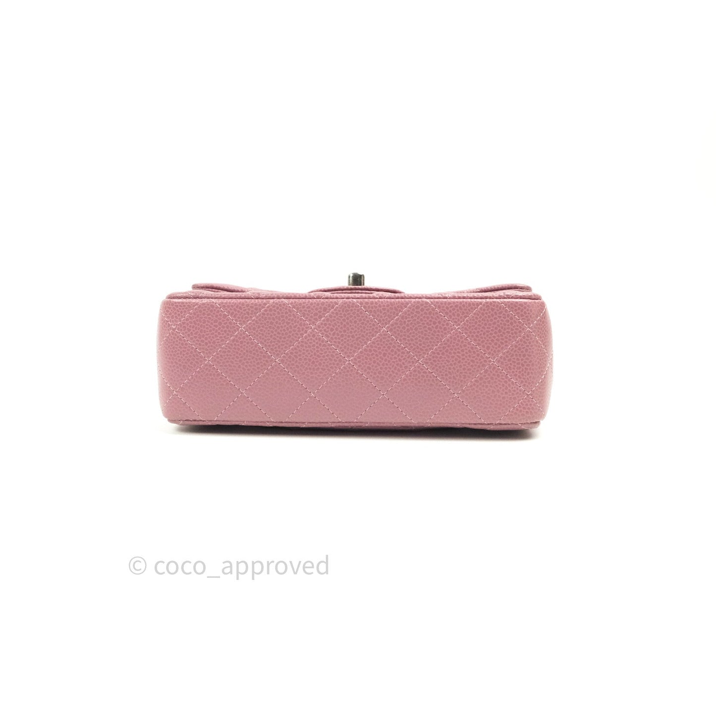 Chanel Quilted Mini Rectangular Mauve Pink Caviar Ruthenium Hardware