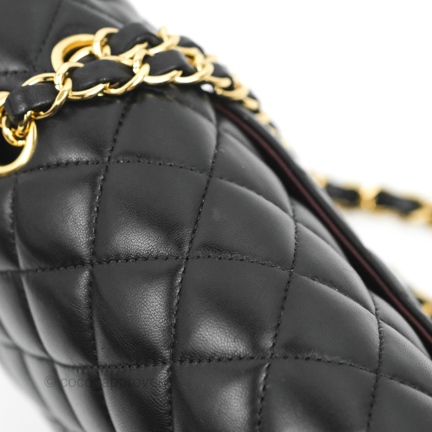 Chanel Classic M/L Medium Flap Quilted Black Lambskin Gold Hardware