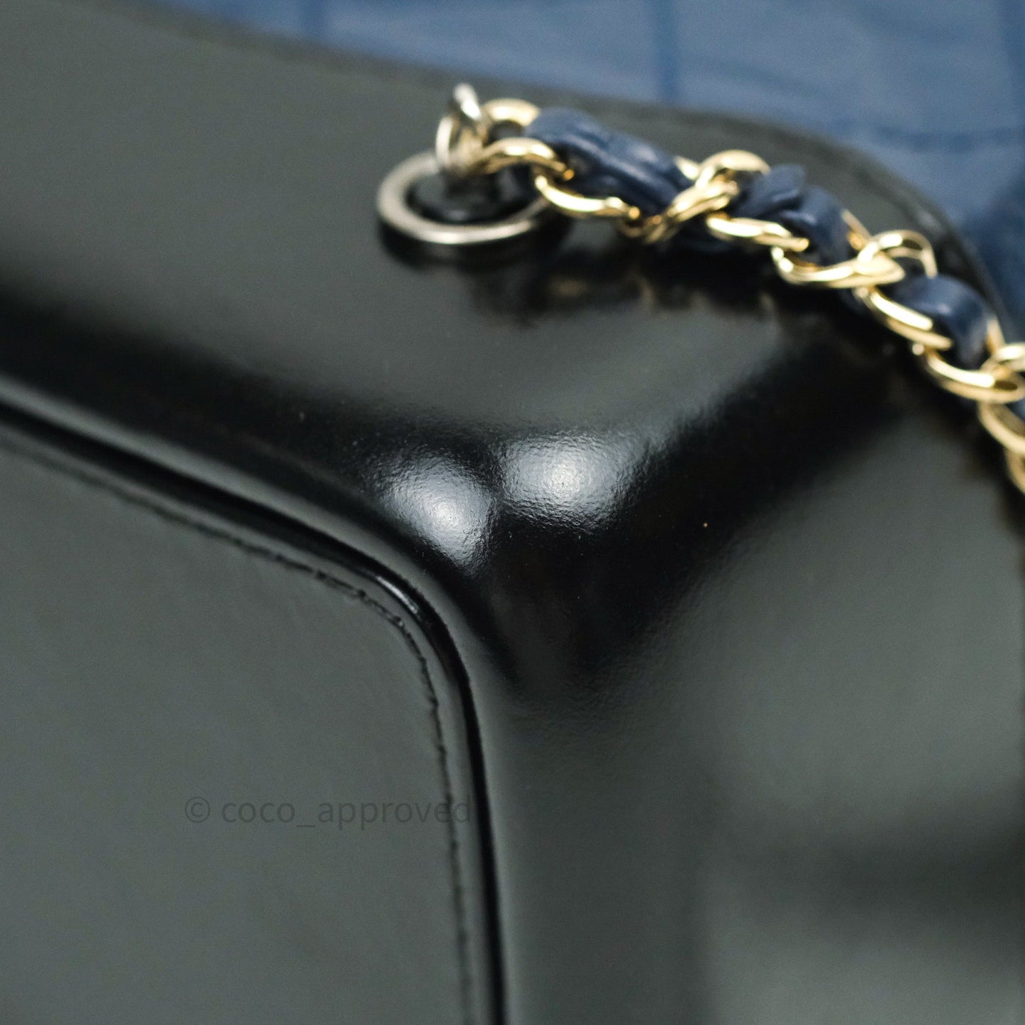 Chanel Gabrielle Backpack Black Aged Calfskin Small Navy Black
