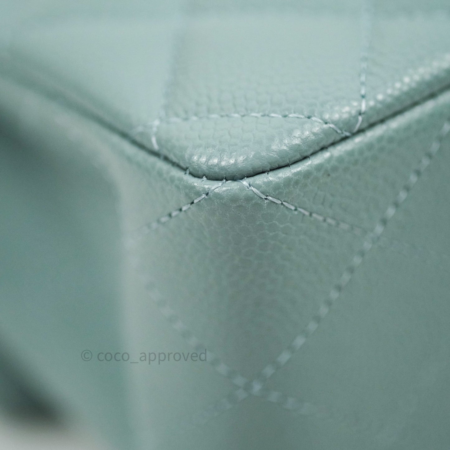 Chanel Classic Small S/M Flap Light Blue Caviar Silver Hardware 20B