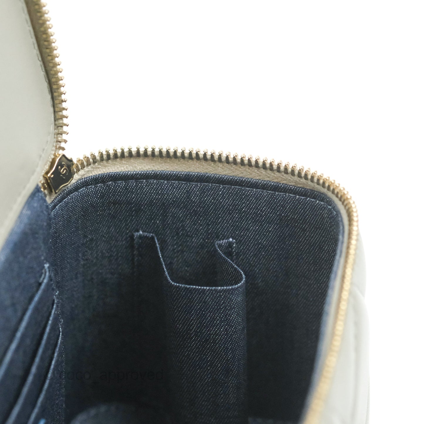 Chanel Vanity with Resin Chain Grey Lambskin Gold Hardware