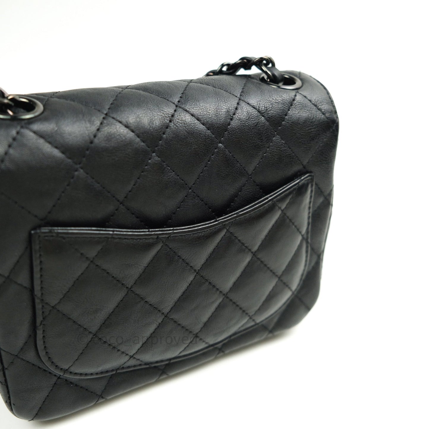 Chanel Quilted Mini Square Flap So Black Crumpled Calfskin