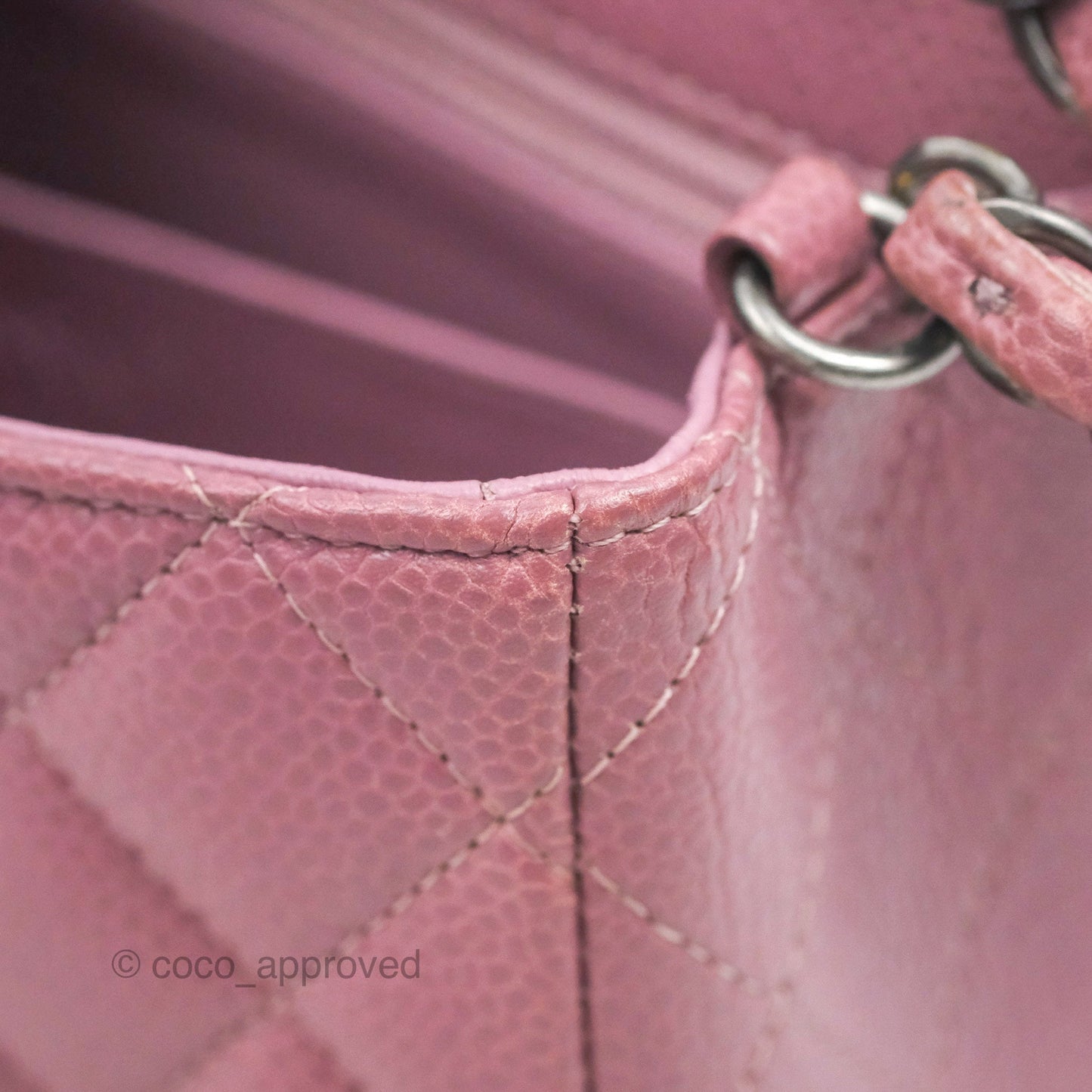 Chanel Quilted Mini Rectangular Flap Dark Pink Caviar Ruthenium Hardware